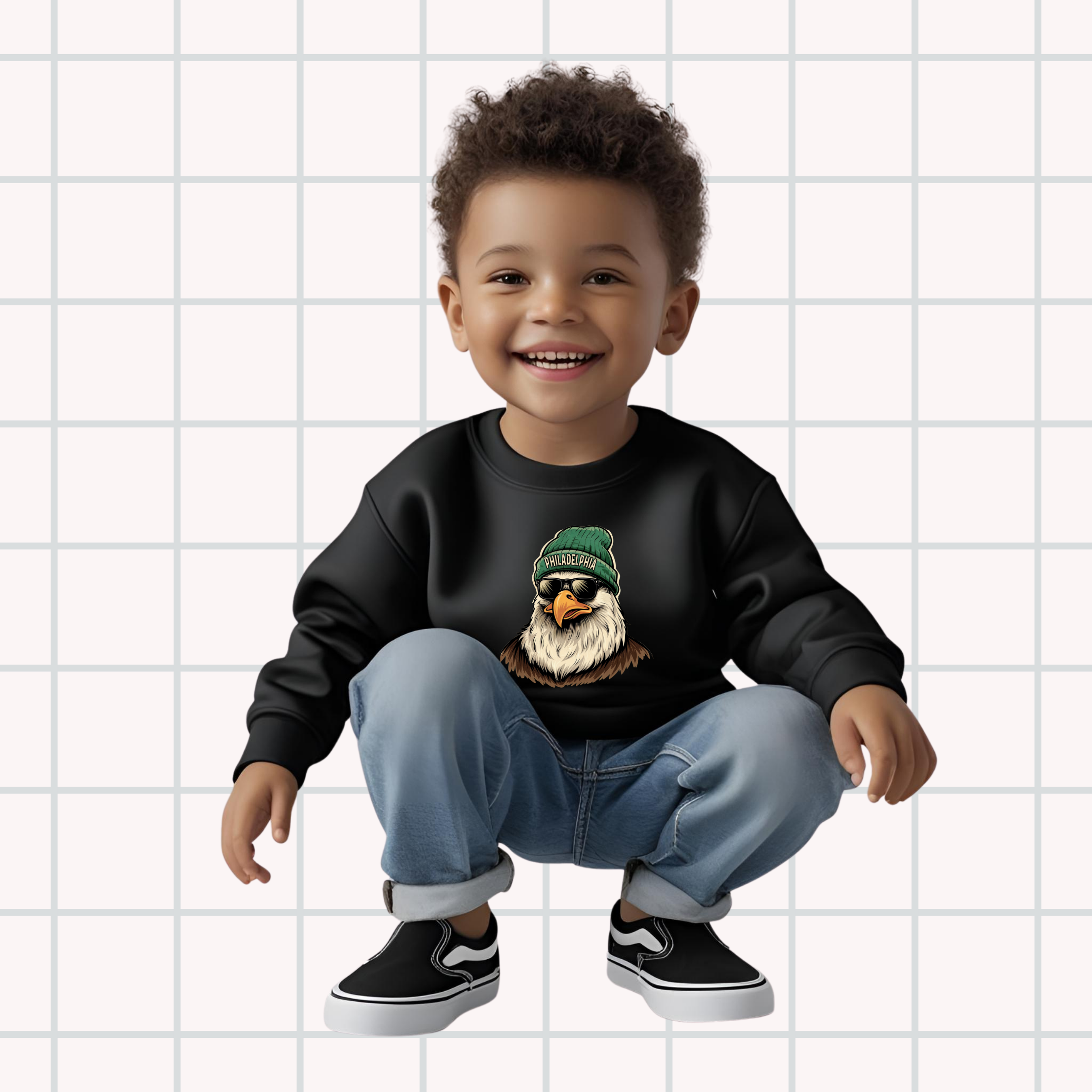 Birds Beanie - Toddler & Youth Crewneck Sweatshirt