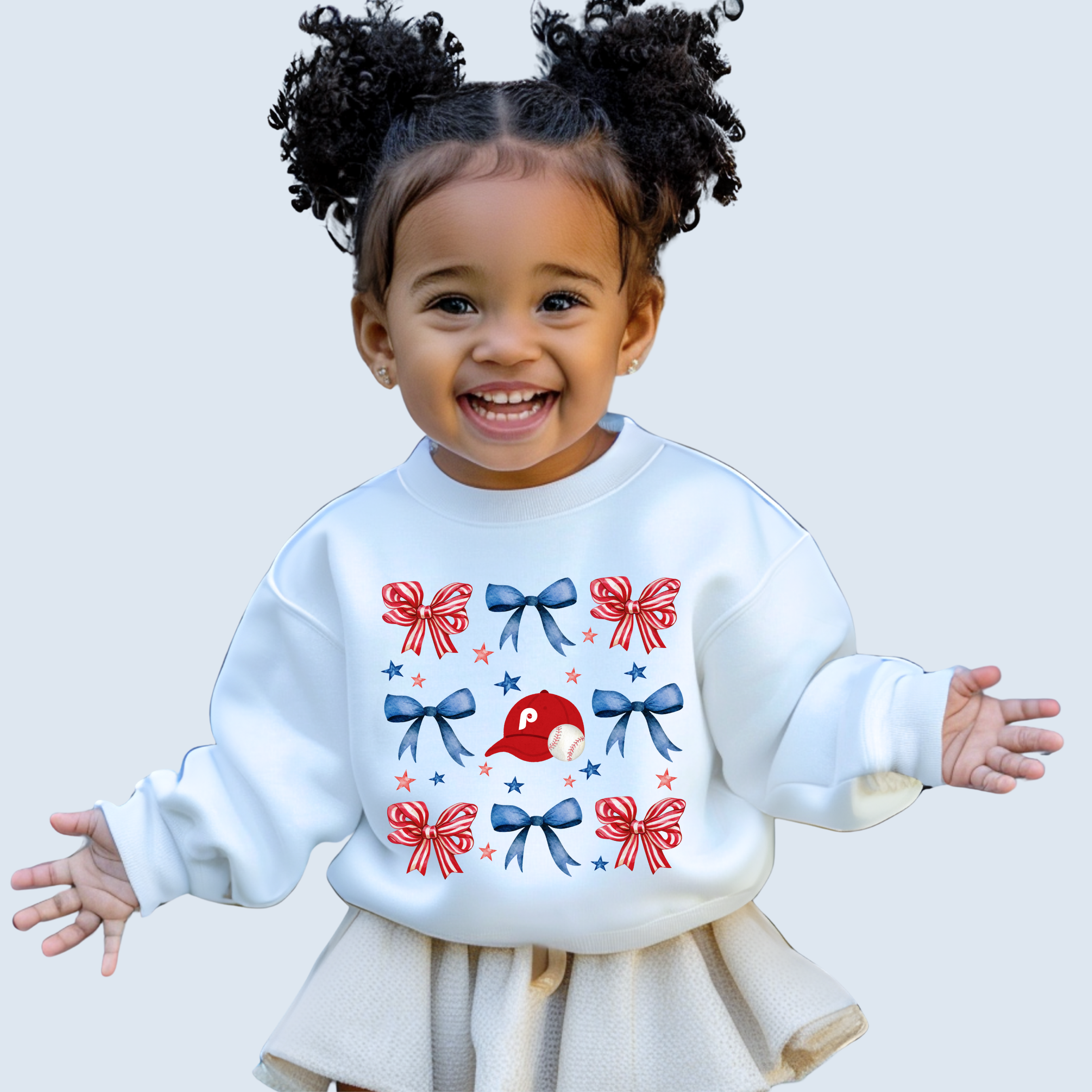 Coquette Philadelphia Bows - Toddler & Youth Crewneck Sweatshirt