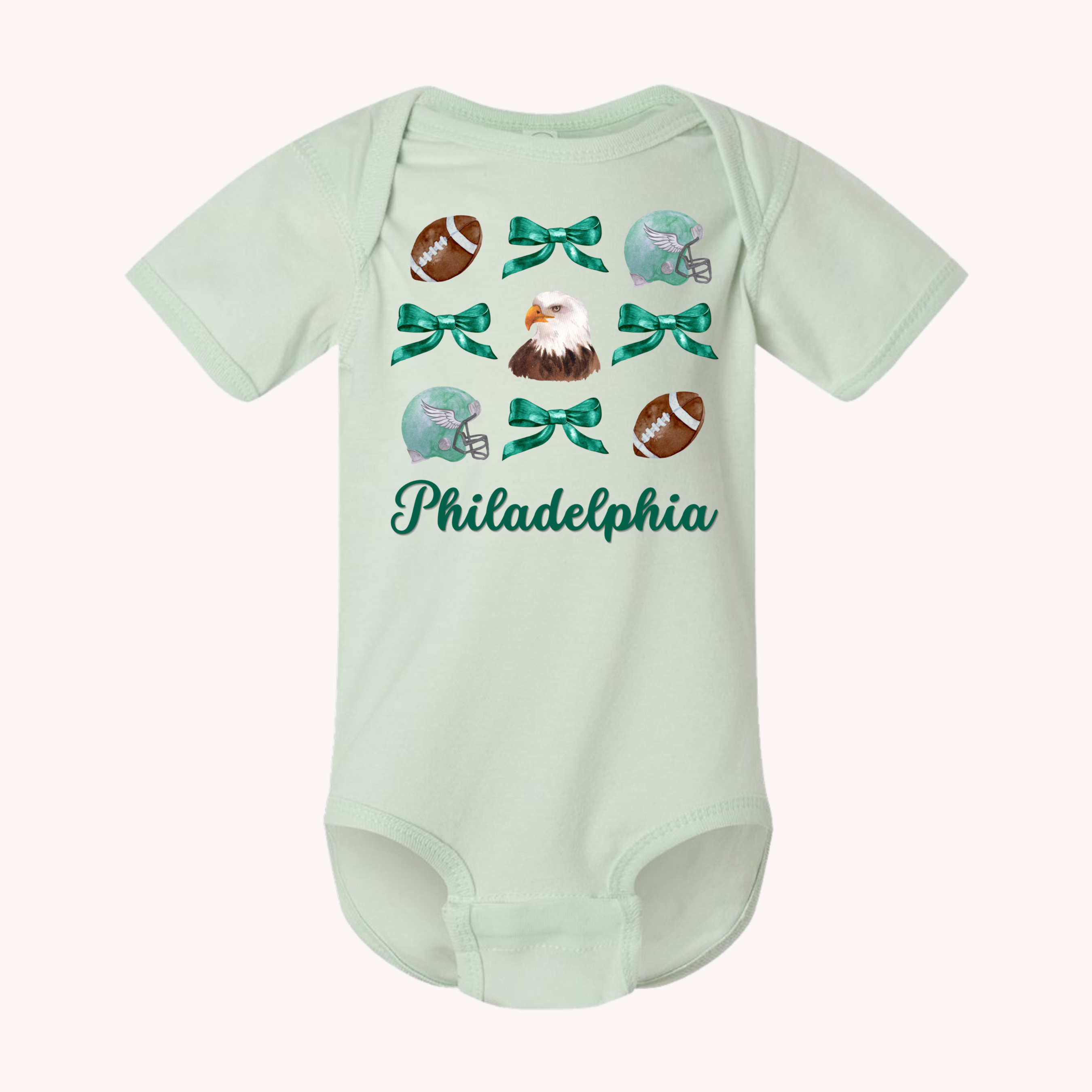Coquette Football Bows - Short Sleeve Onesie