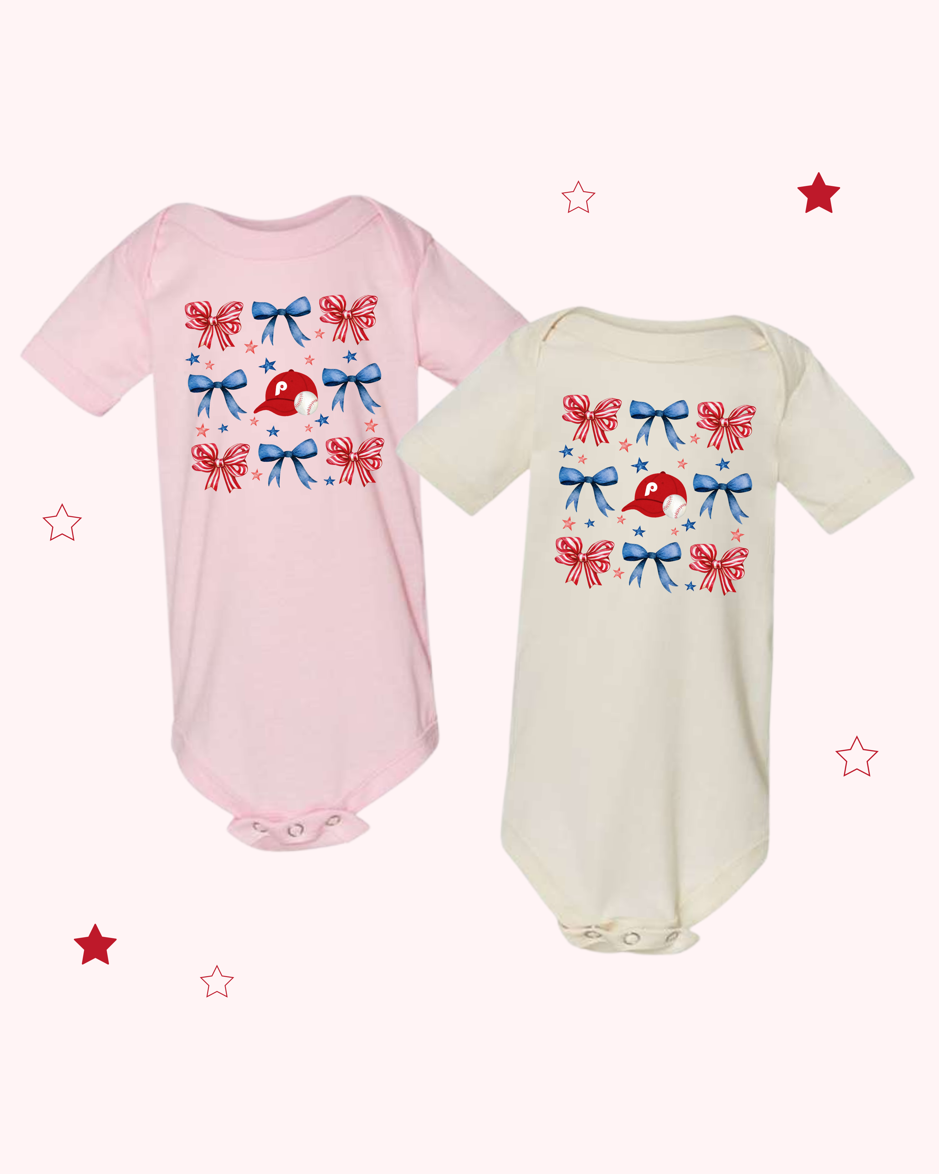 Coquette Phillies Bows Baby Onesie