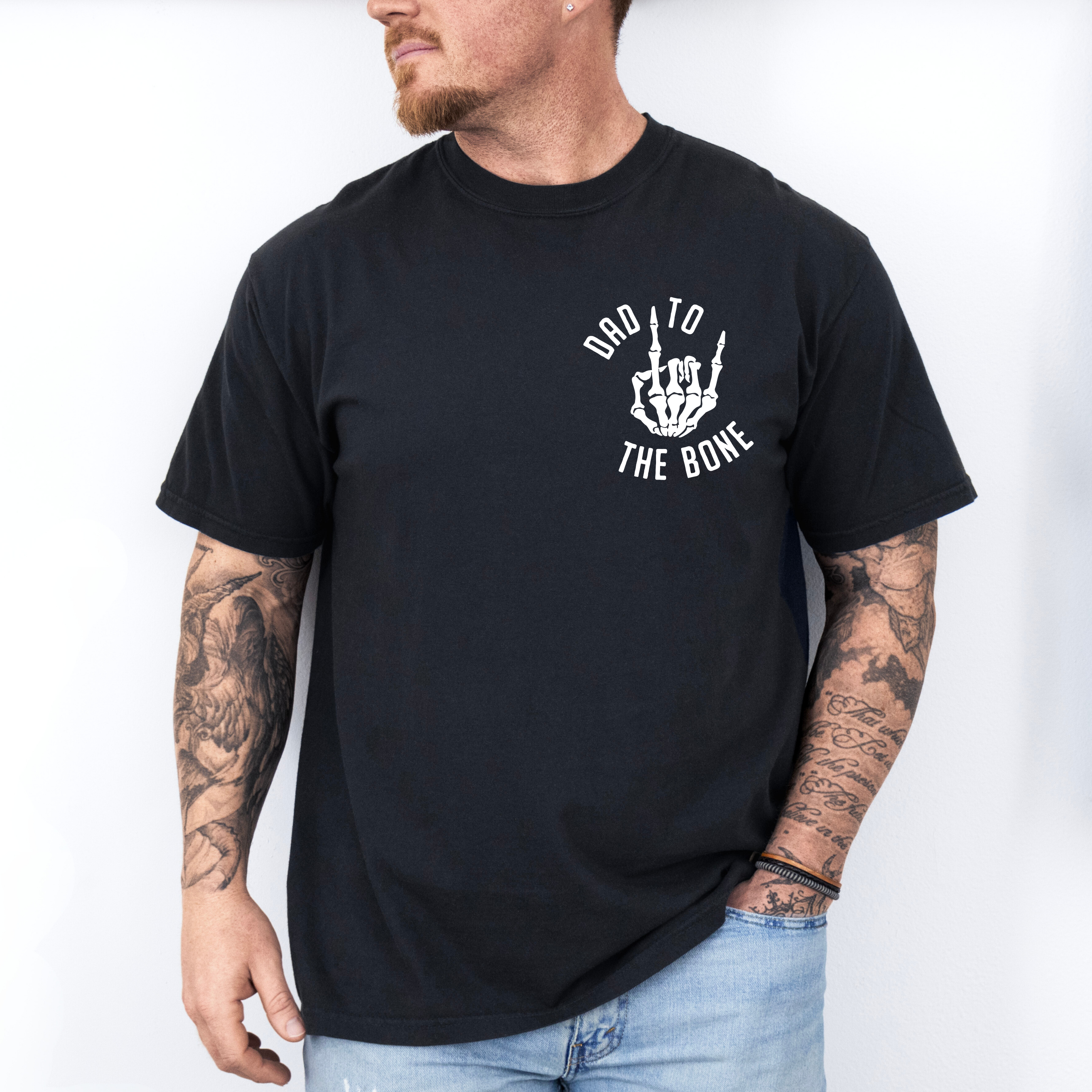 Dad To The Bone Skelly Hand - Short Sleeve Adult T-Shirt