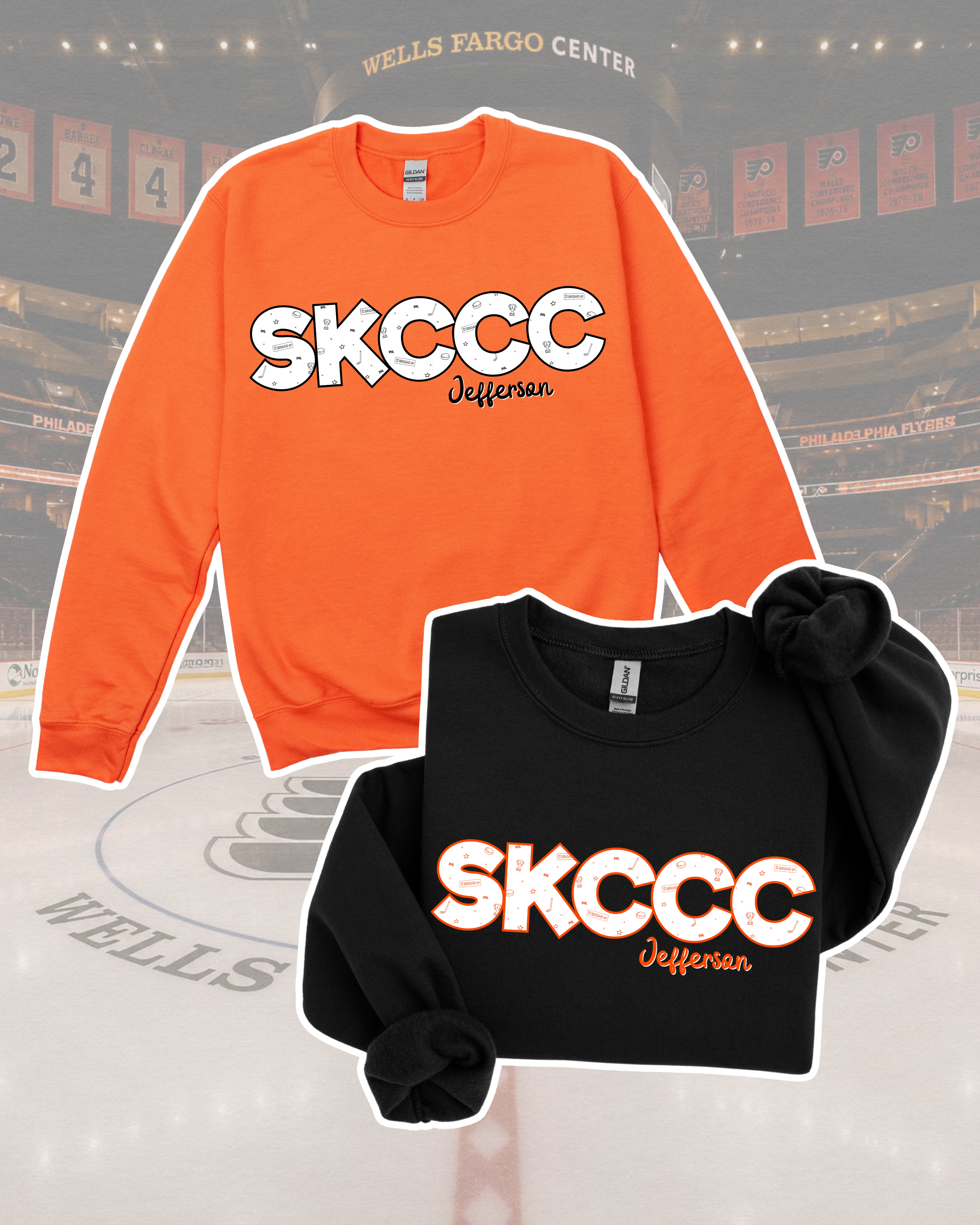Personalized Hockey Doodles Crewneck Sweatshirt