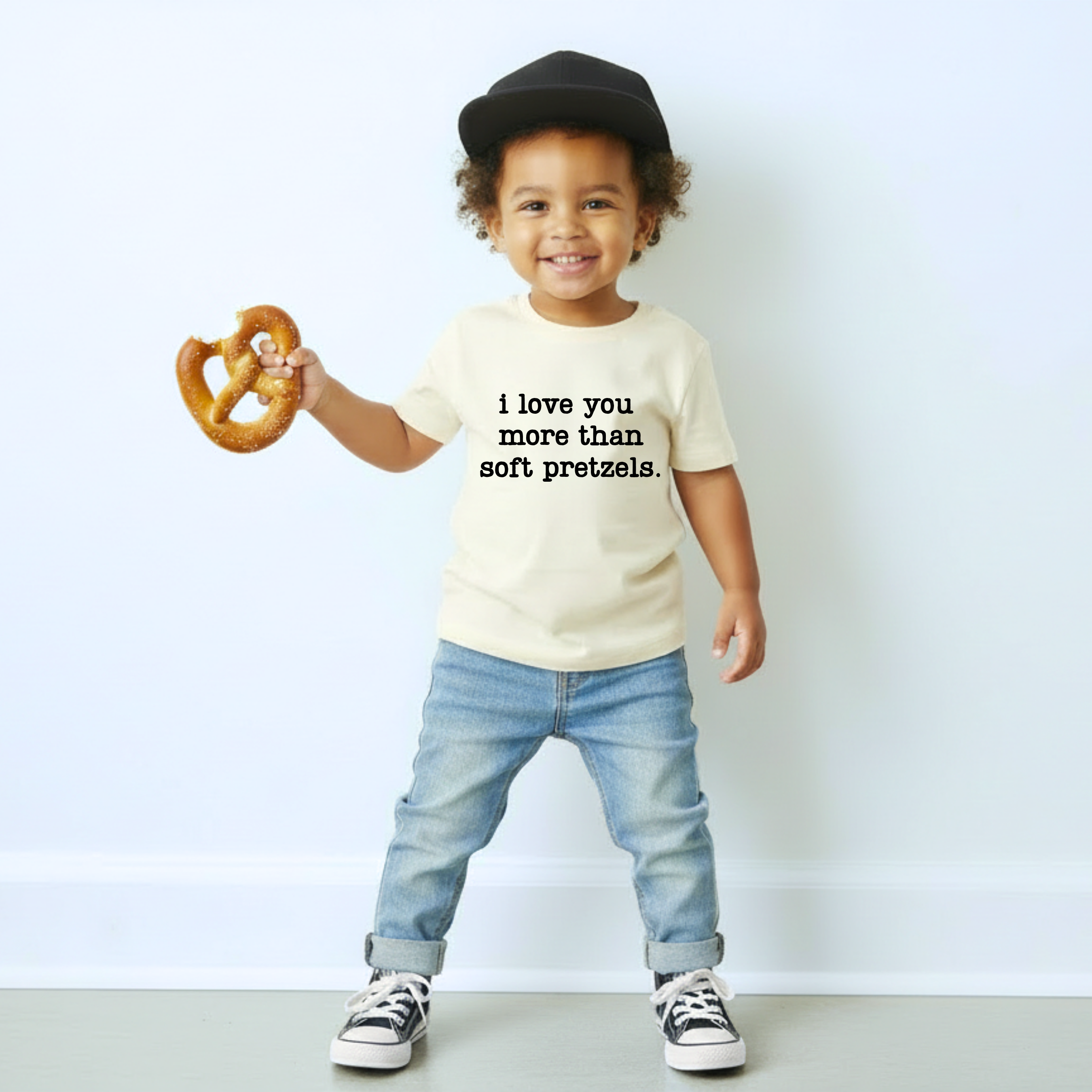 I Love You More Than Soft Pretzels Toddler & Kids T-Shirt