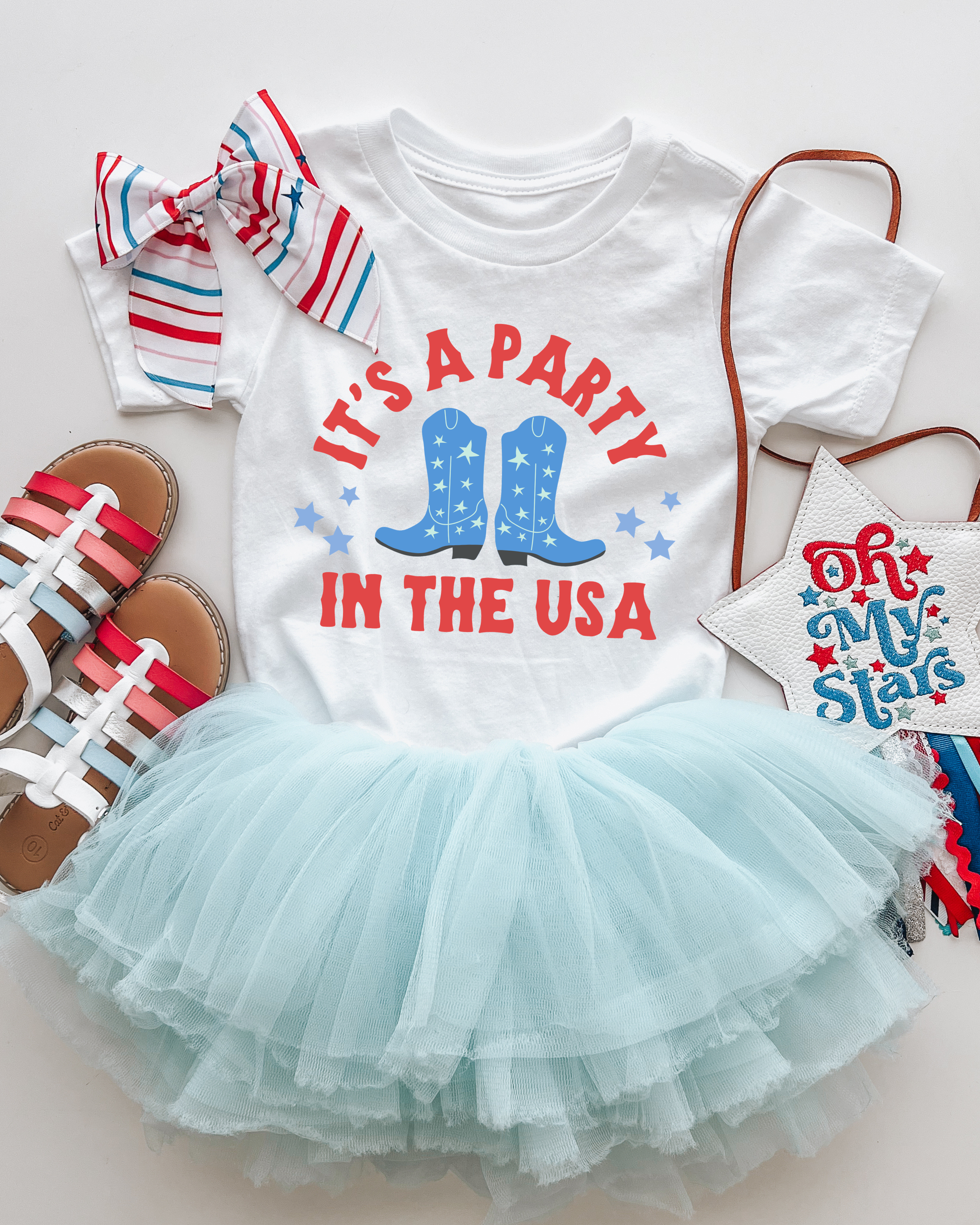Party in the USA Toddler & Youth Girls Short Sleeve T-Shirt