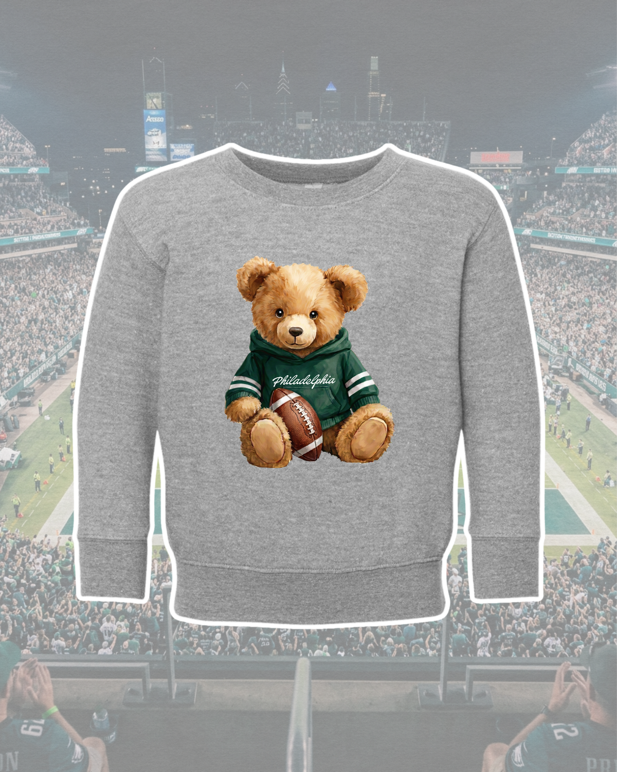 PHL Football Teddy Bear Toddler & Kids Sweatshirt