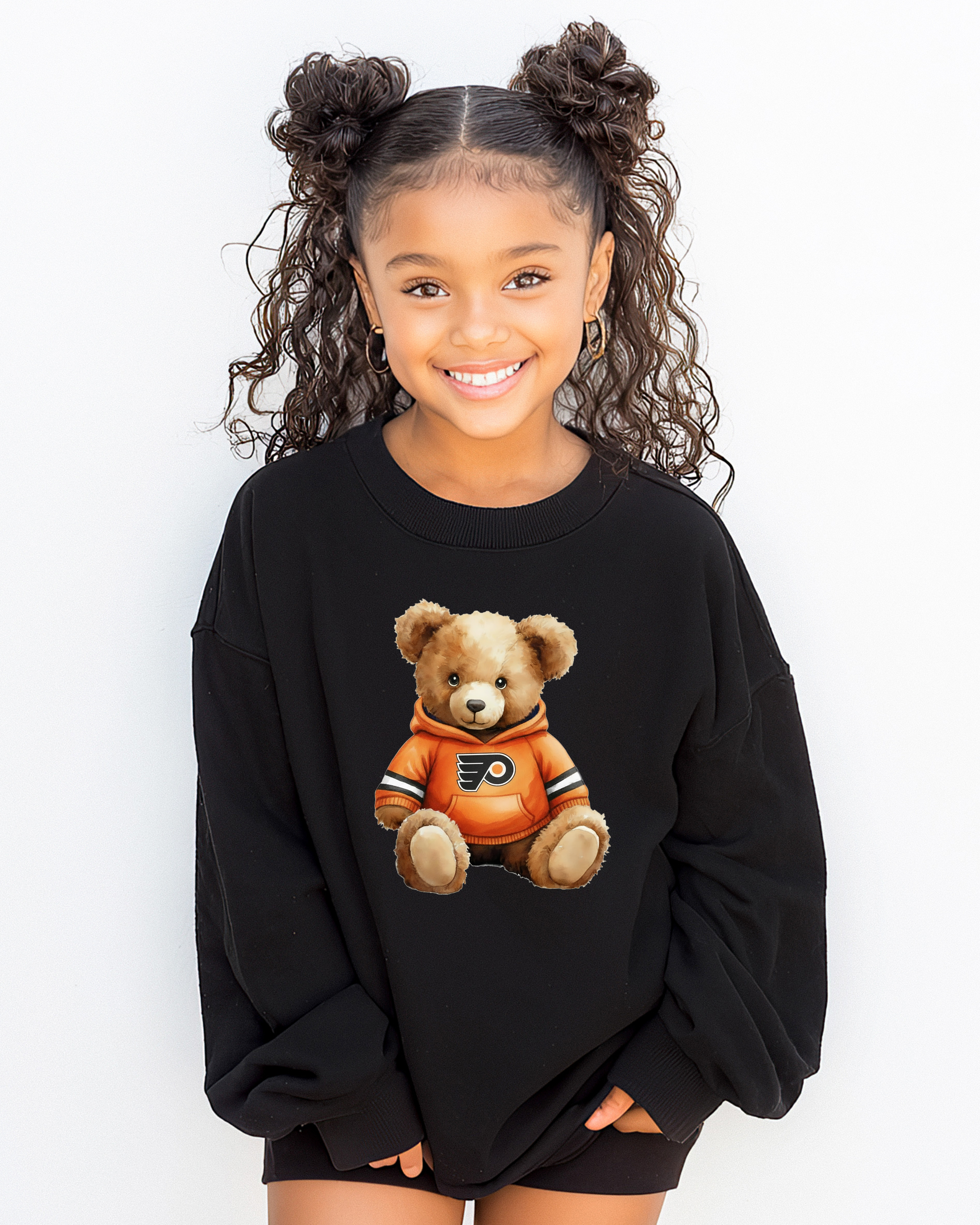 Philly Hockey Teddy Bear Toddler & Kids Sweatshirt
