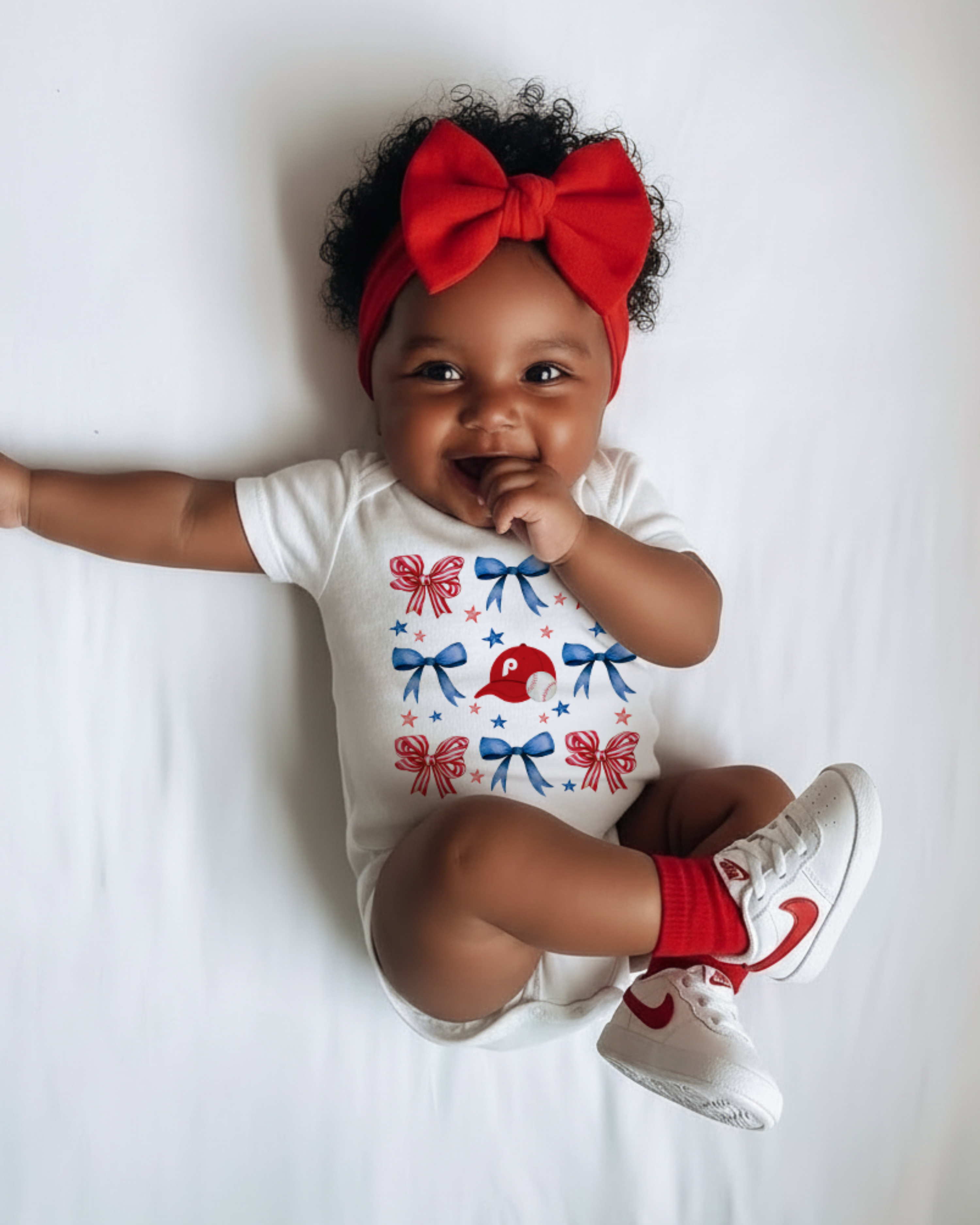 Coquette Phillies Bows Baby Onesie