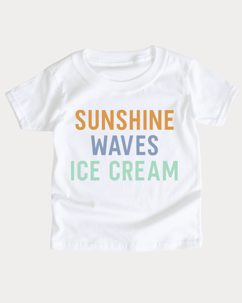 Sunshine, Waves, Ice Cream - Infant, Toddler & Youth Unisex Short Sleeve T-Shirt