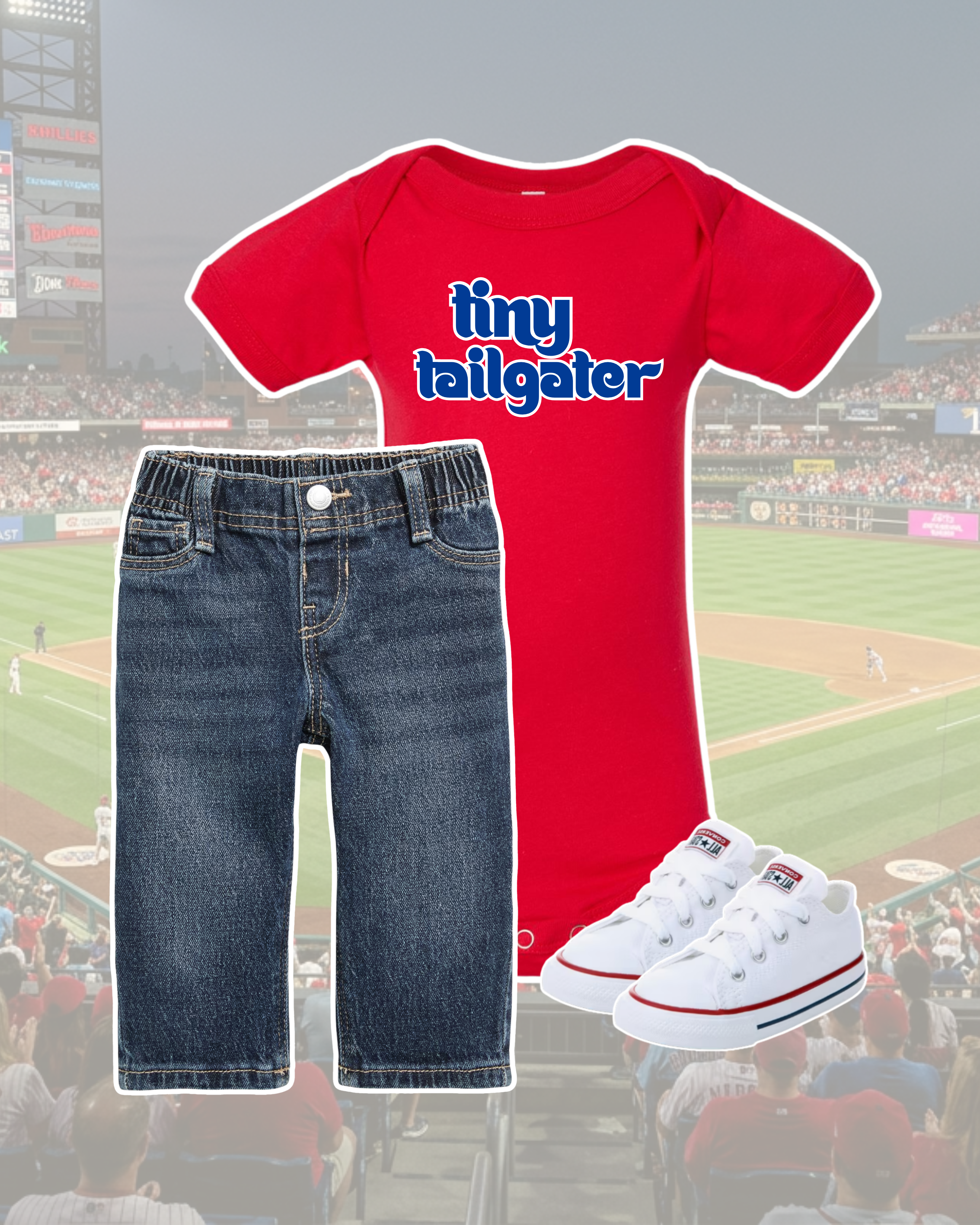 Tiny Tailgater Baby Onesie
