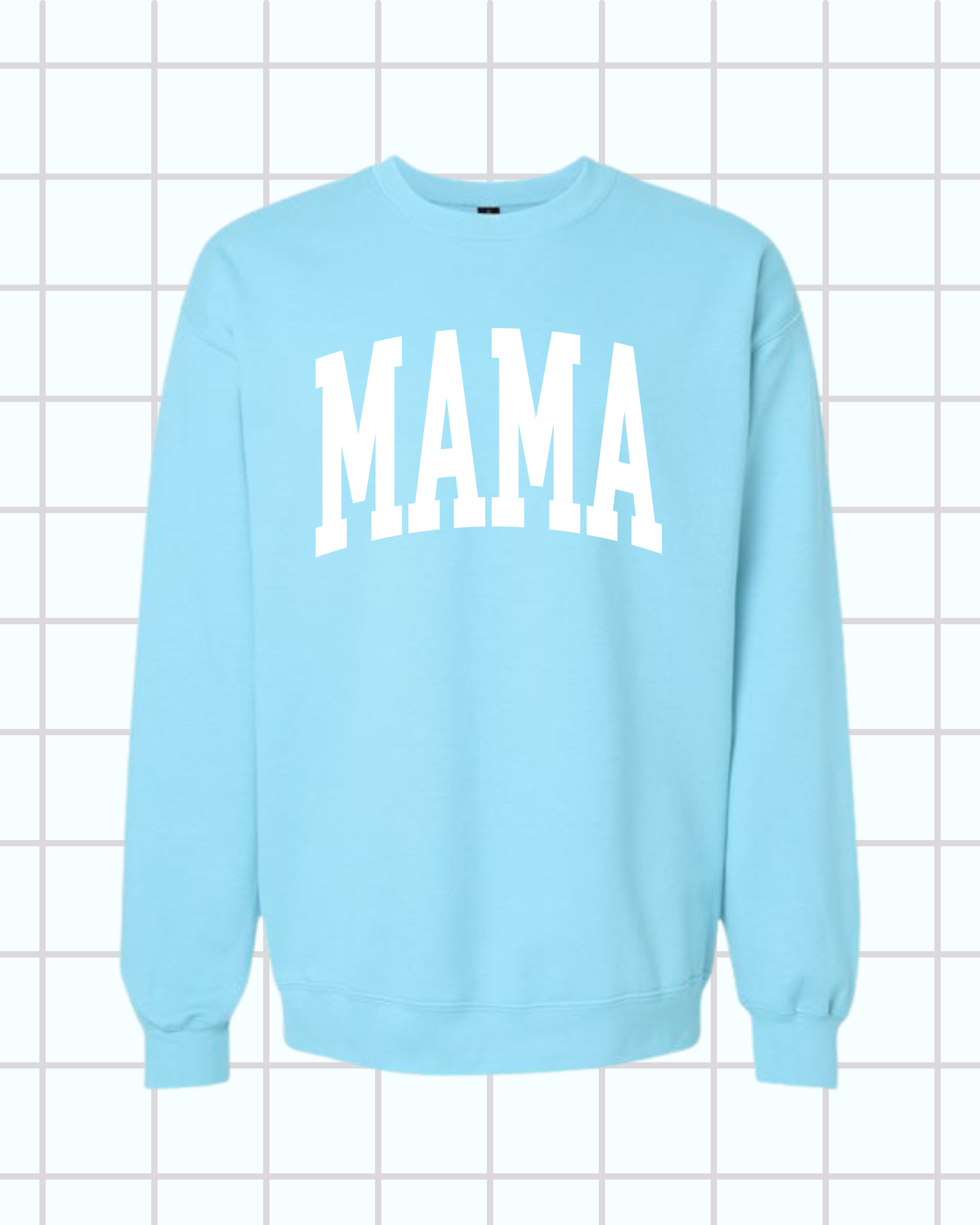 Varsity Mama SoftStyle Sweatshirt (Sky)