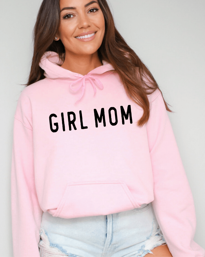 Girl Mom - Women's Hoodie (Light Pink) - Lily + AJ Clothing Co.