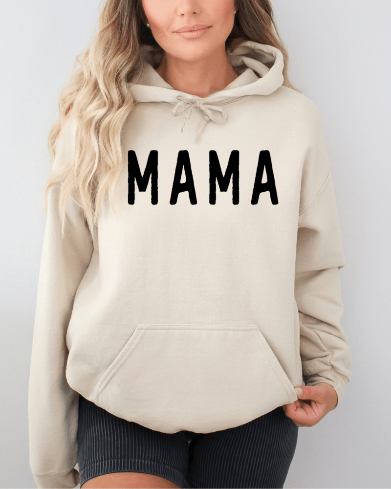 Mama - Women's Heavy Blend Hoodie (Sand) - Lily + AJ Clothing Co.