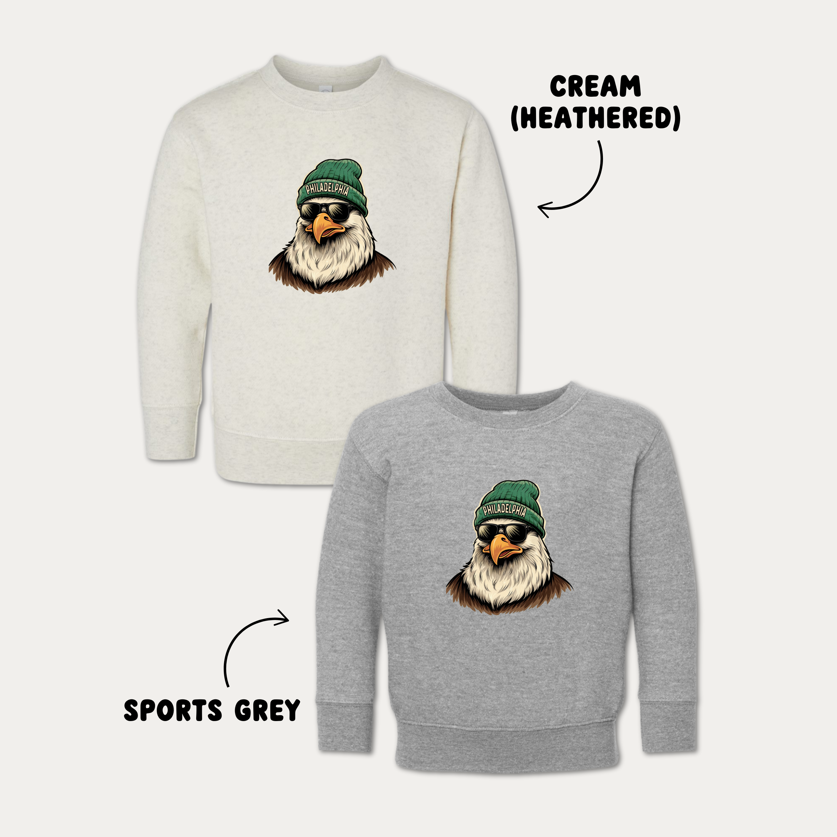 Birds Beanie - Toddler & Youth Crewneck Sweatshirt
