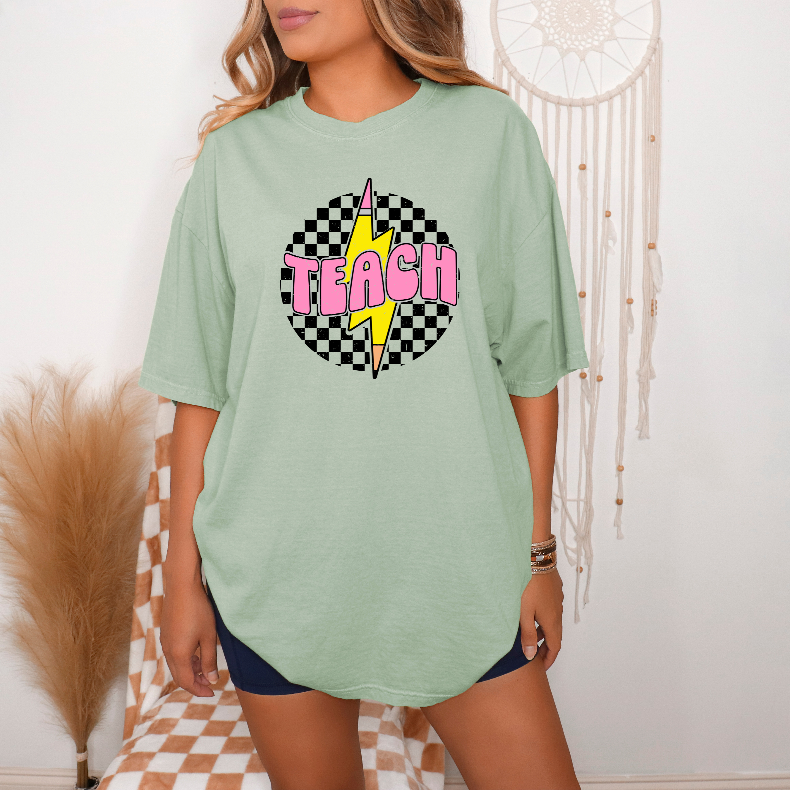 Checkered Teach - Short Sleeve T-Shirt