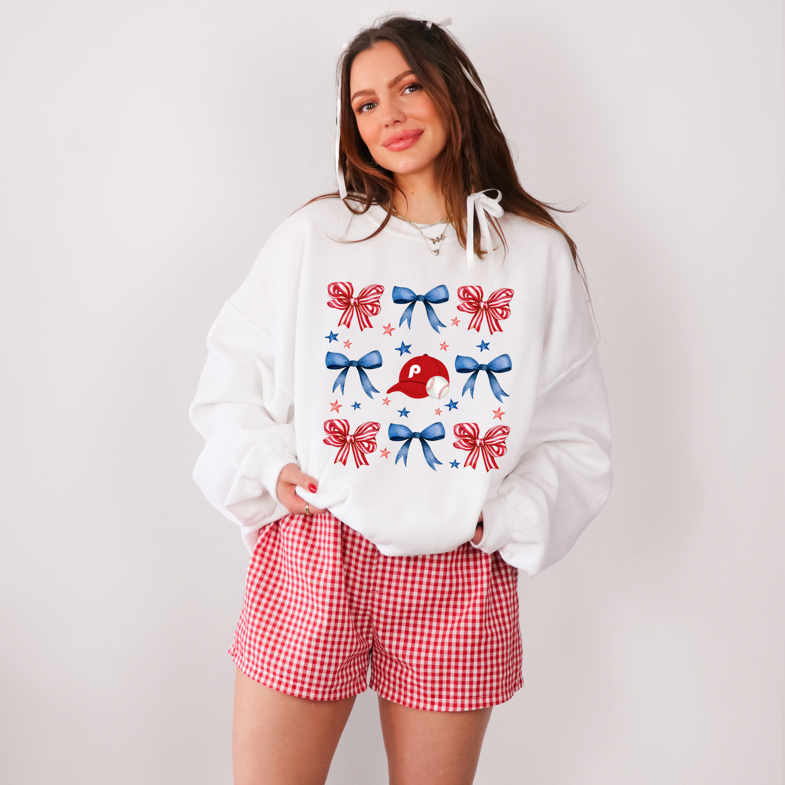 Coquette Phillies Bows - Adult Crewneck Sweatshirt