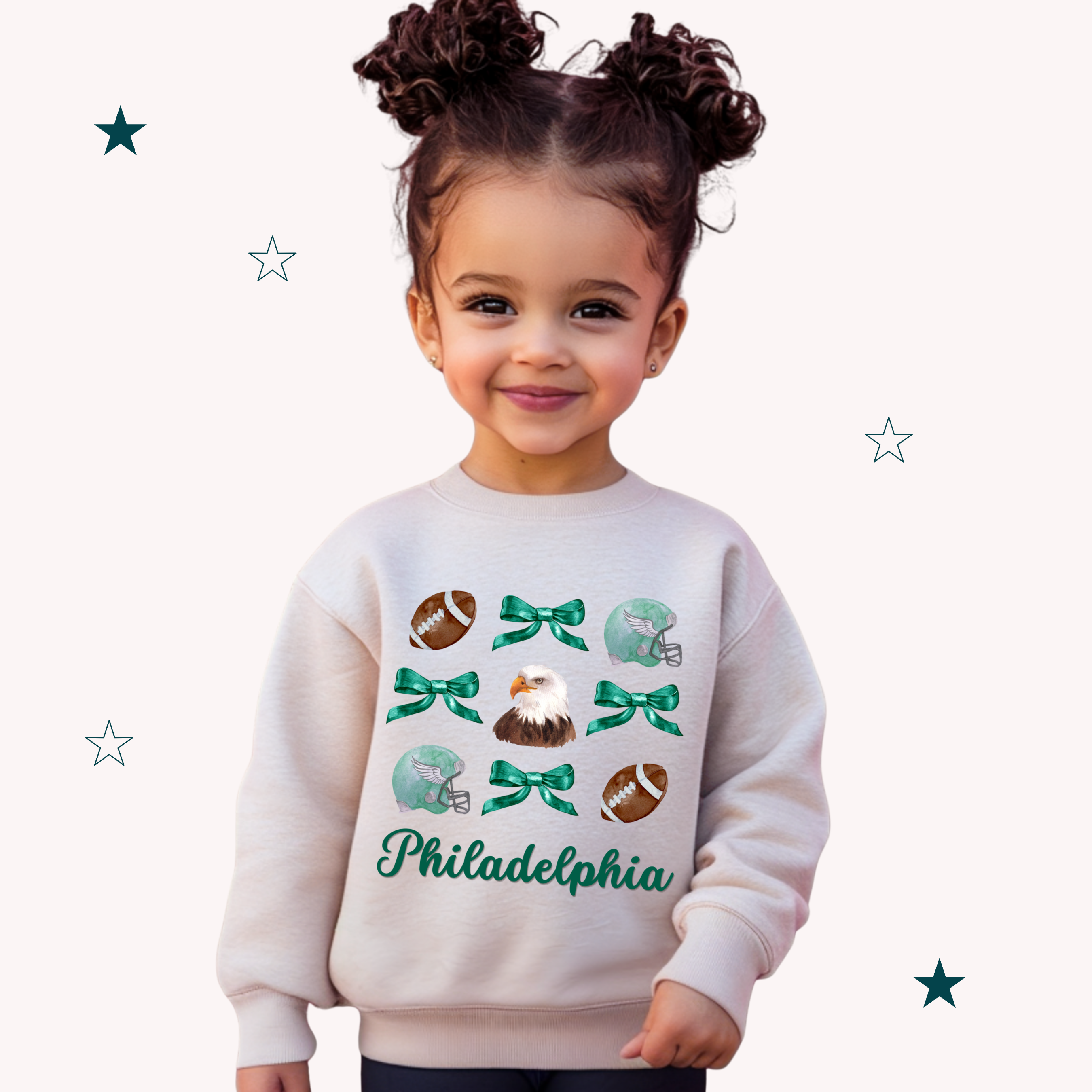Coquette Football Bows - Toddler & Youth Crewneck Sweatshirt