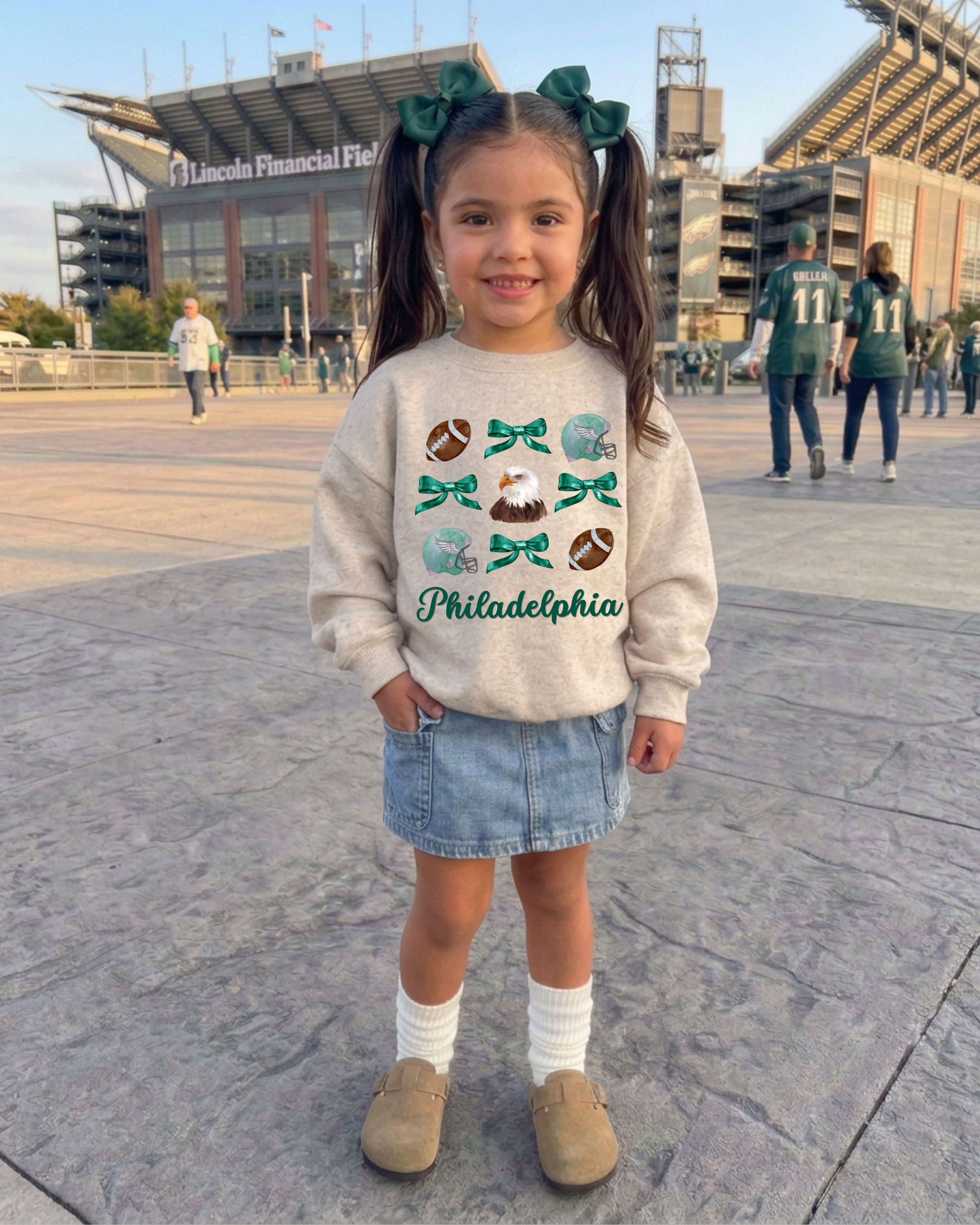 Coquette Football Bows Toddler & Kids Sweatshirt