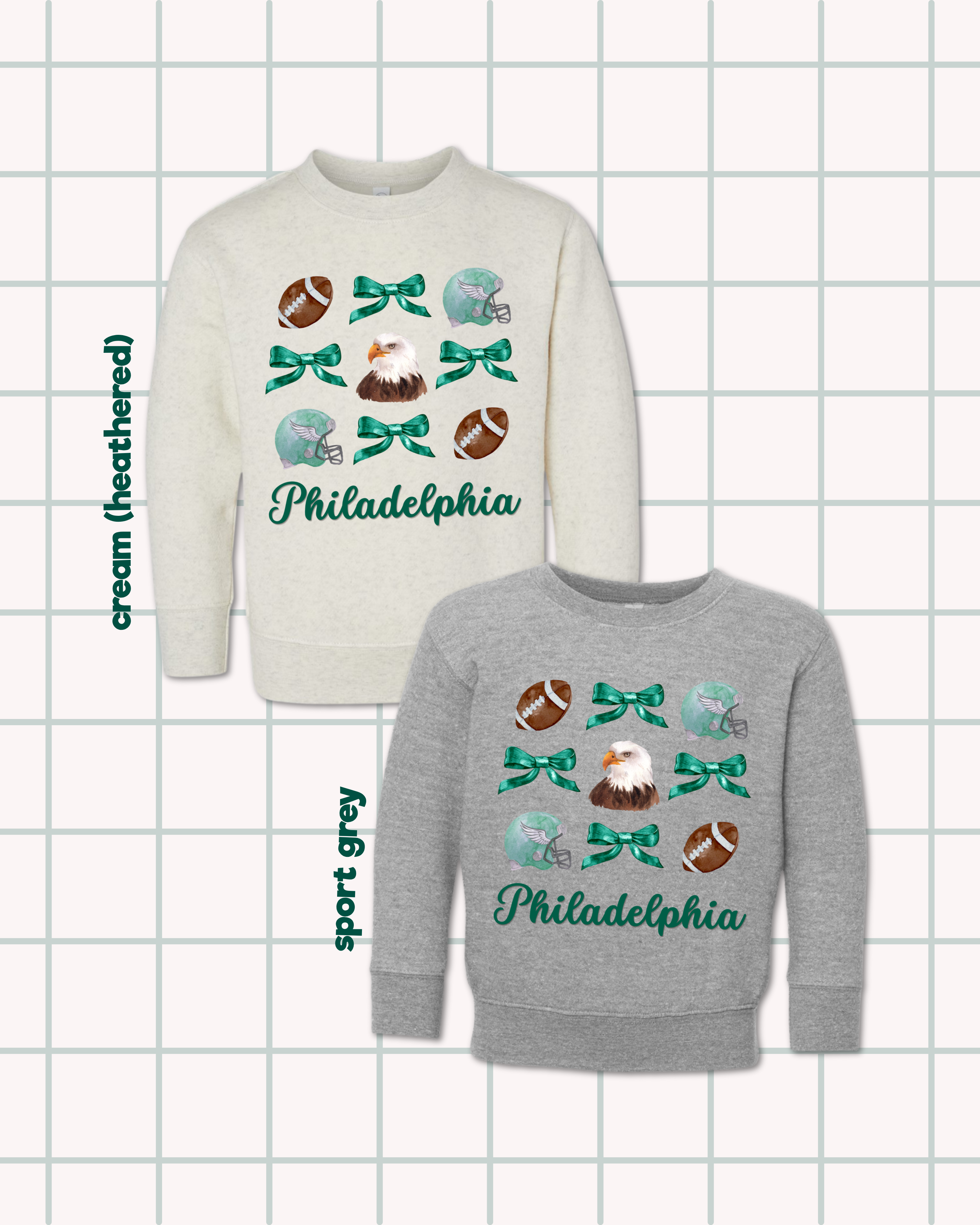 Coquette Football Bows Toddler & Kids Sweatshirt