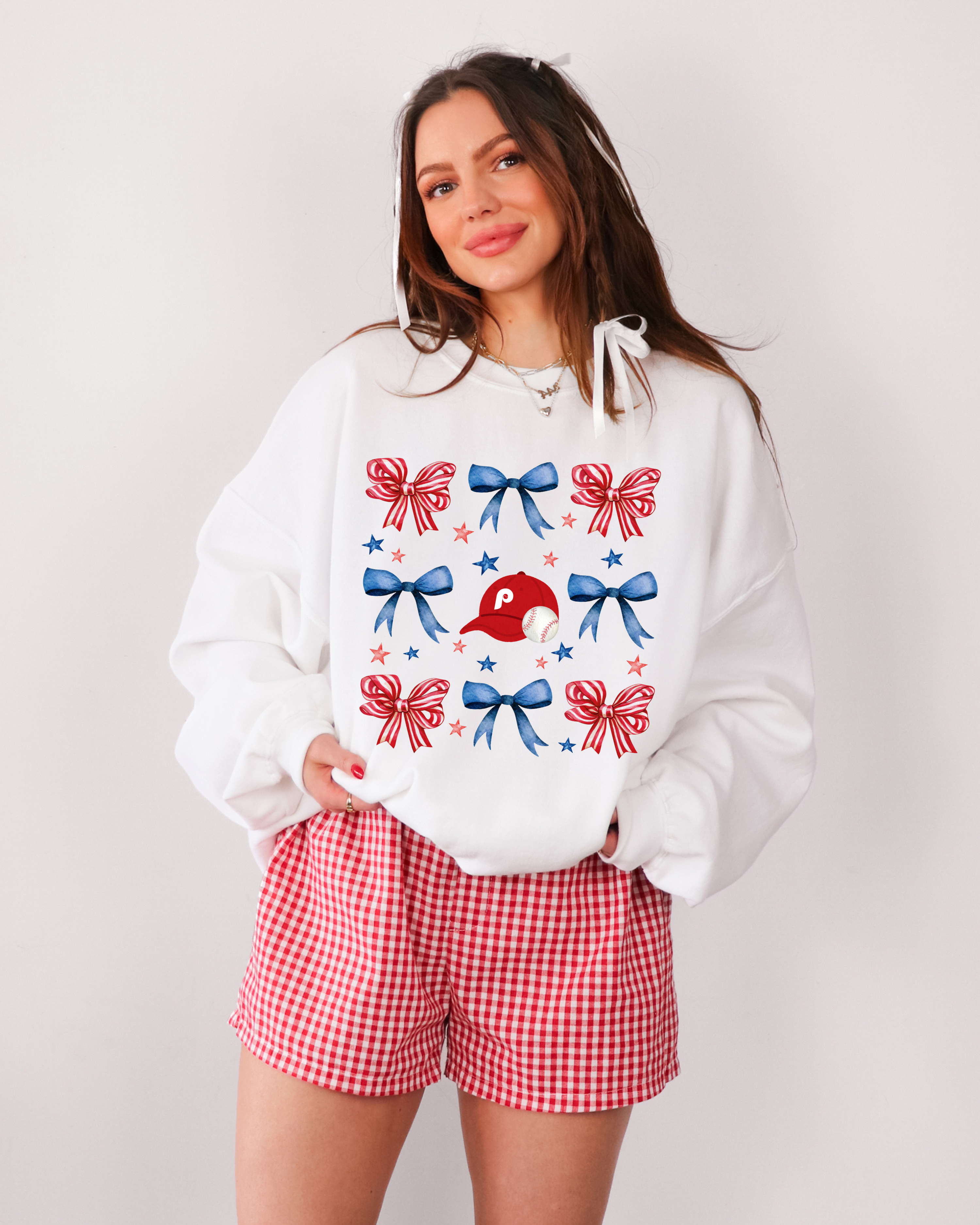 Coquette Phillies Bows Crewneck Sweatshirt