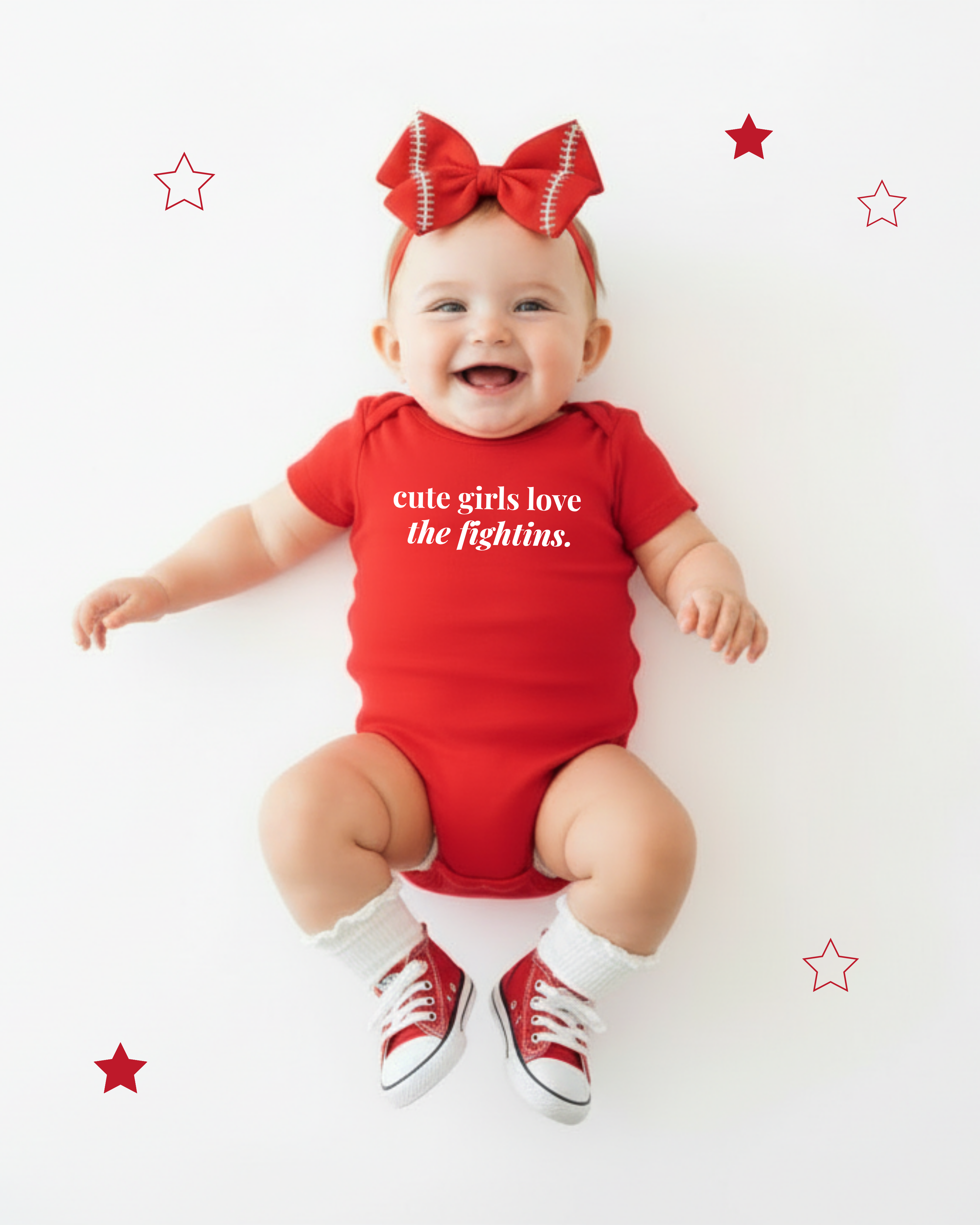 Cute Girls Love the Fightins Baby Onesie