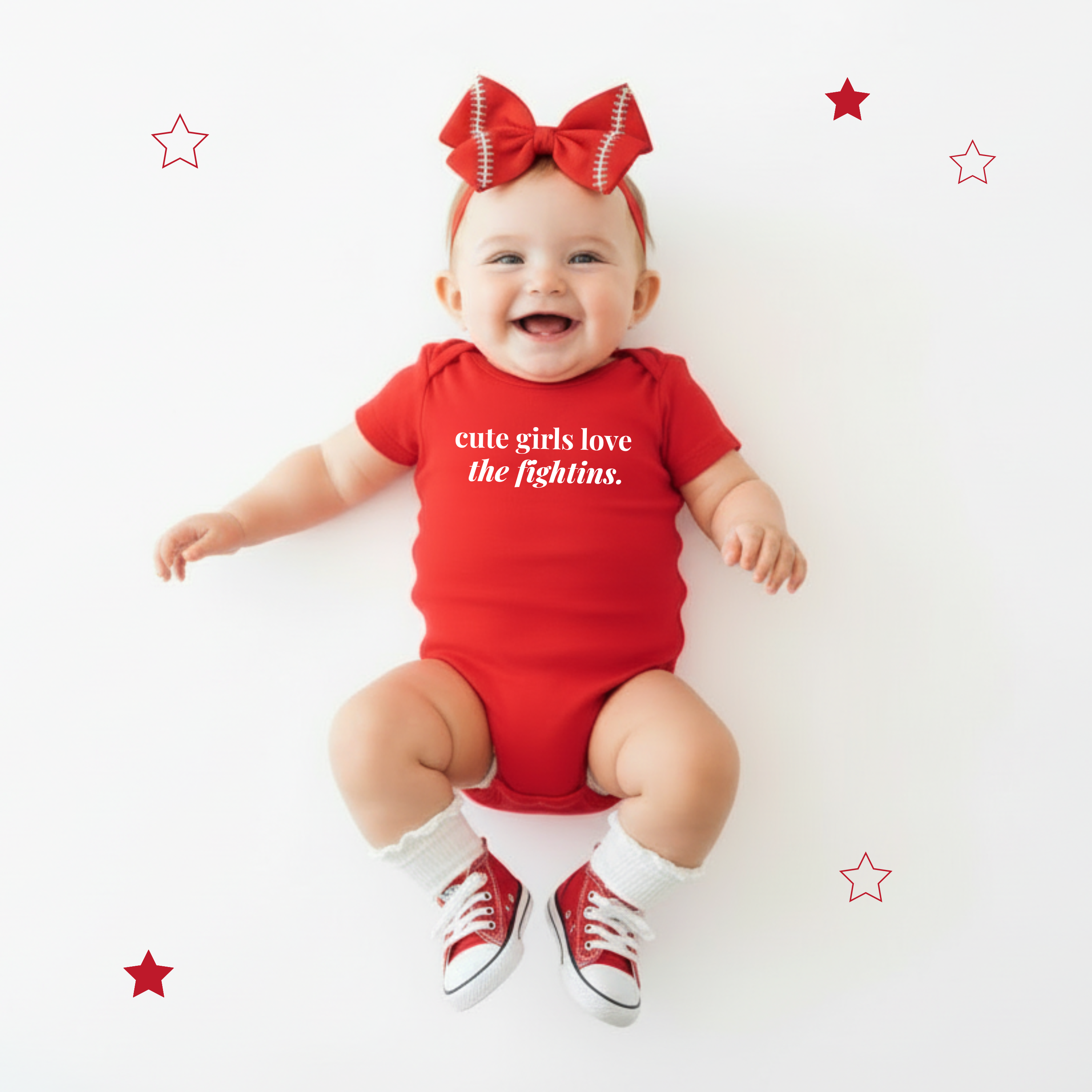 Cute Girls Love the Fightins Baby Onesie