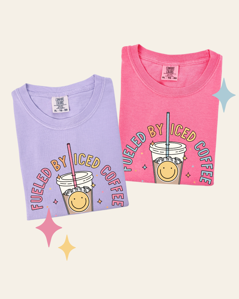 Fueled by Iced Coffee & Anxiety - Short Sleeve T-Shirt