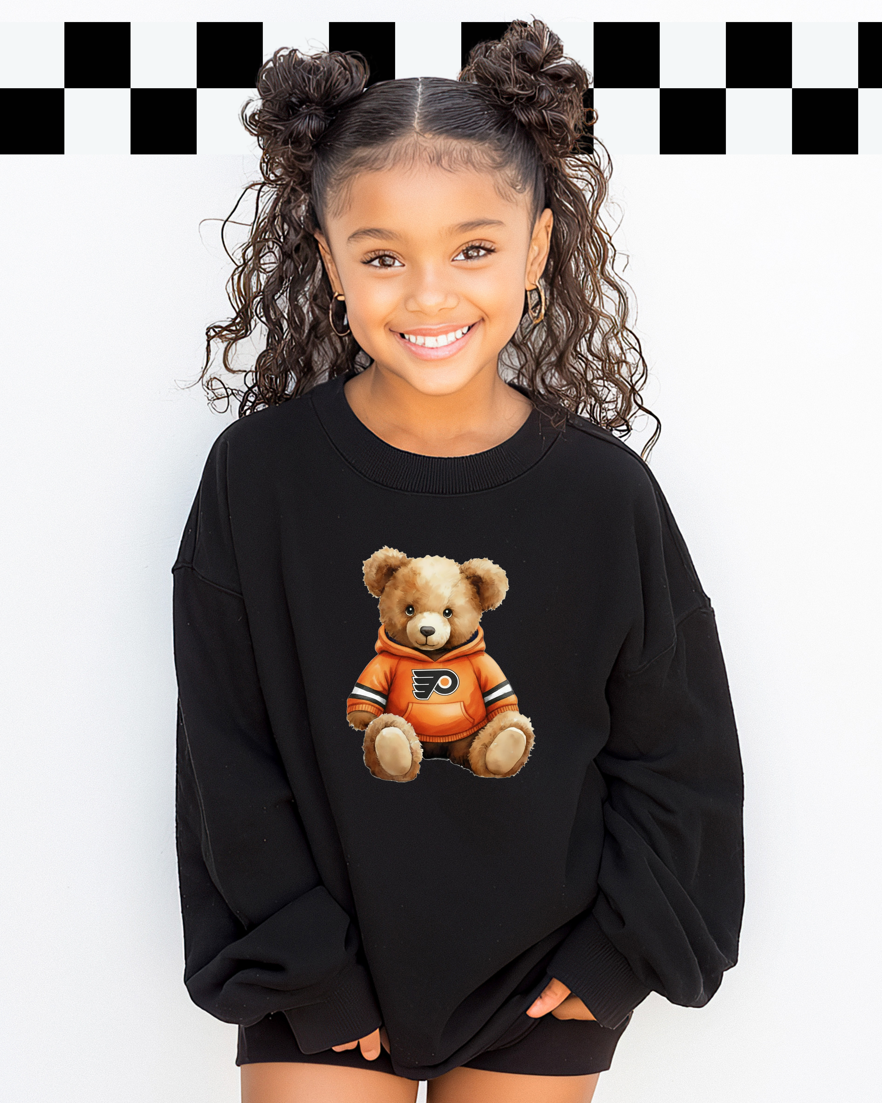 Philly Hockey Teddy Bear Toddler & Kids Sweatshirt