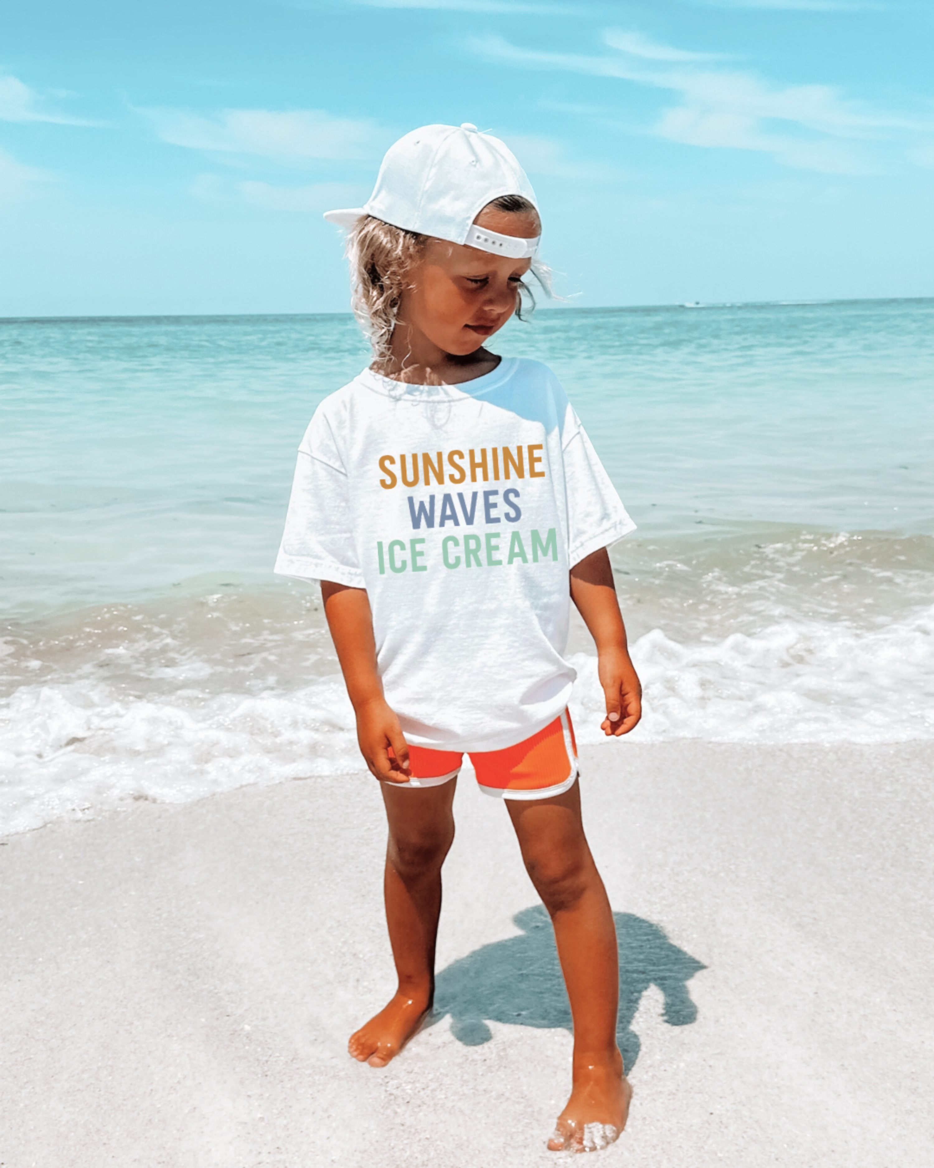 Sunshine, Waves, Ice Cream - Infant, Toddler & Youth Unisex Short Sleeve T-Shirt