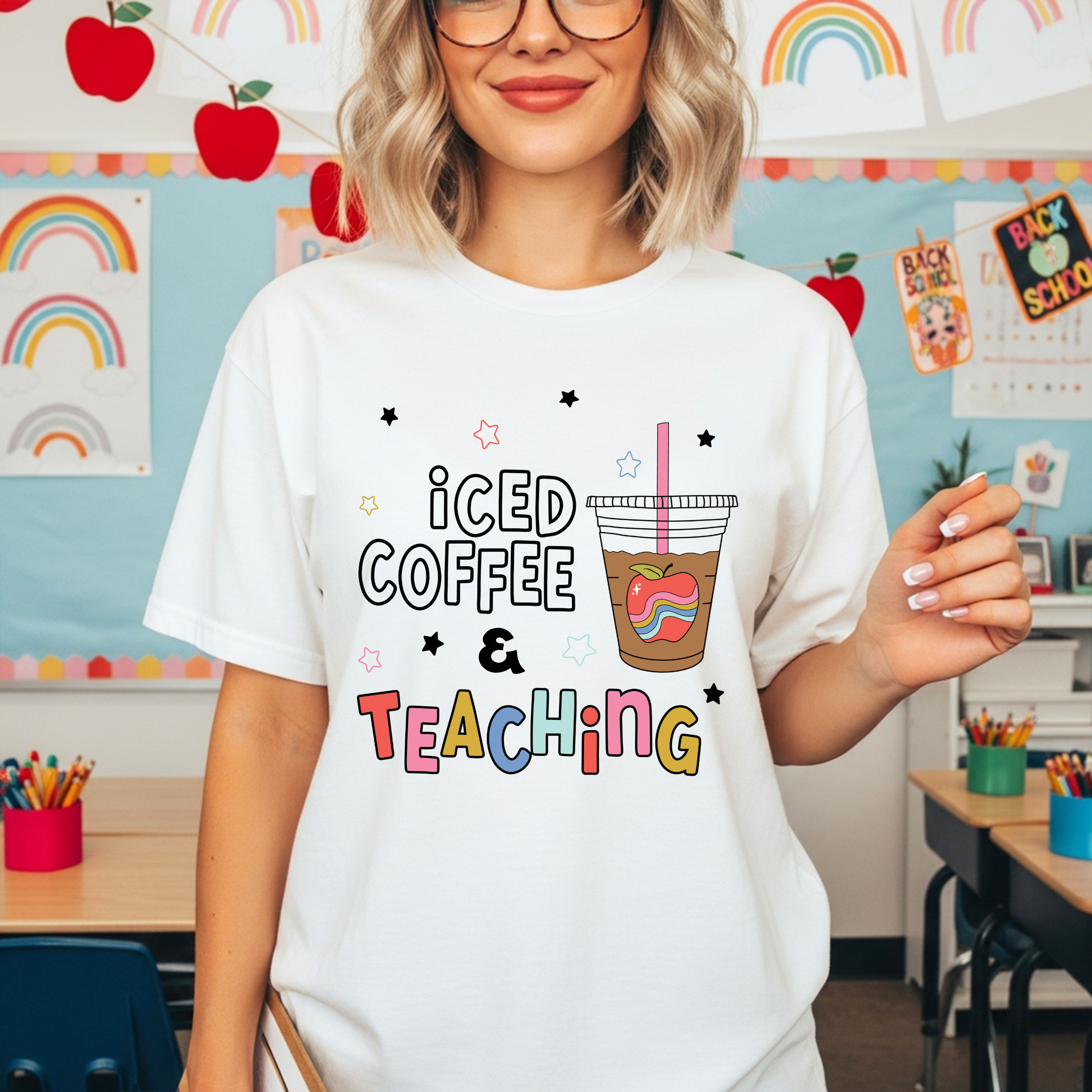 Iced Coffee & Teaching - Short Sleeve T-Shirt