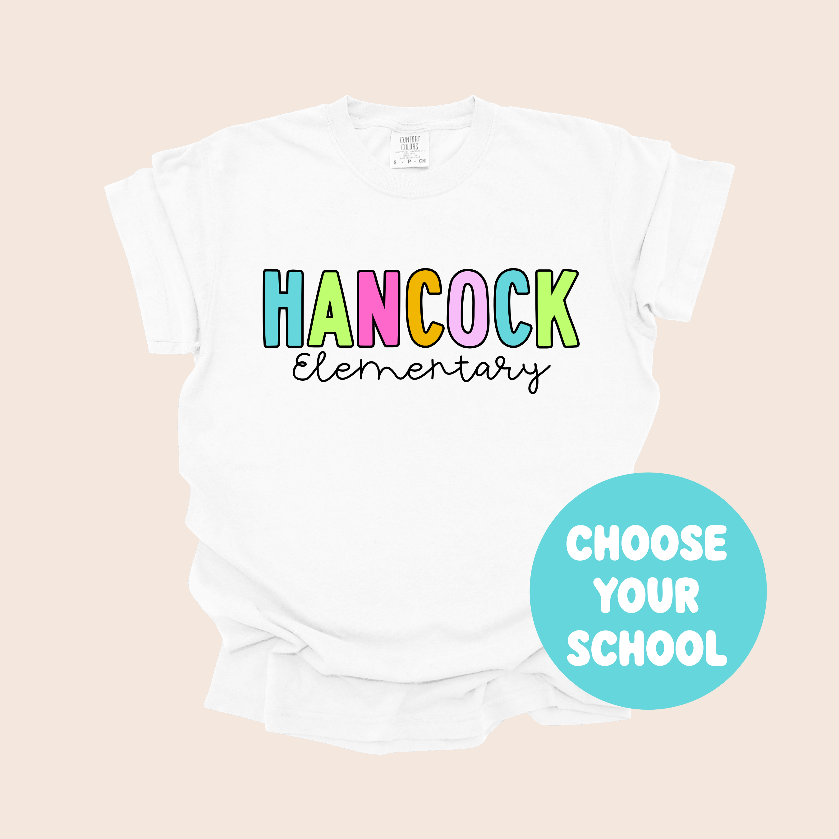 Custom Neon School Name - Short Sleeve T-Shirt