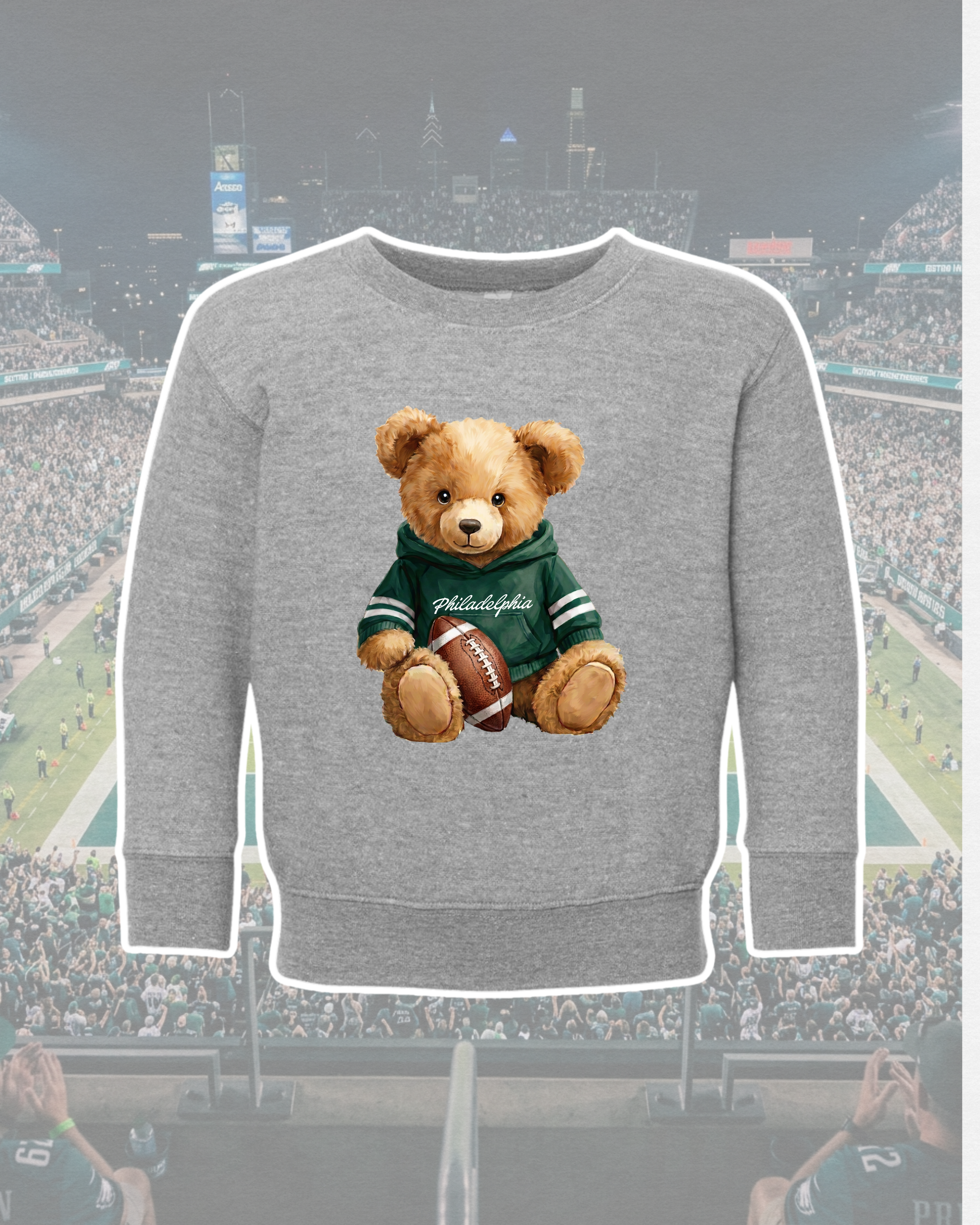 PHL Football Teddy Bear Toddler & Kids Sweatshirt