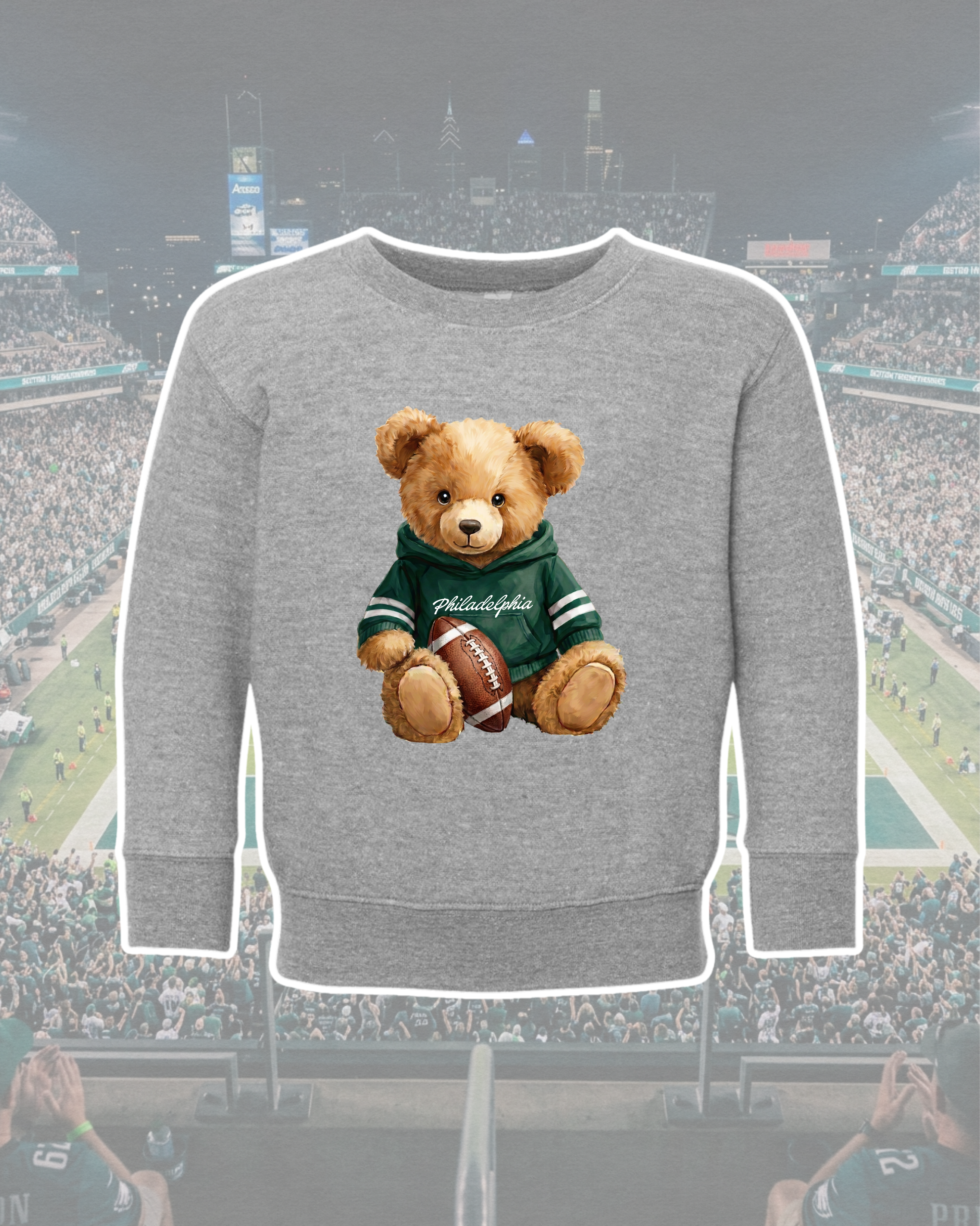 PHL Football Teddy Bear Toddler & Kids Sweatshirt