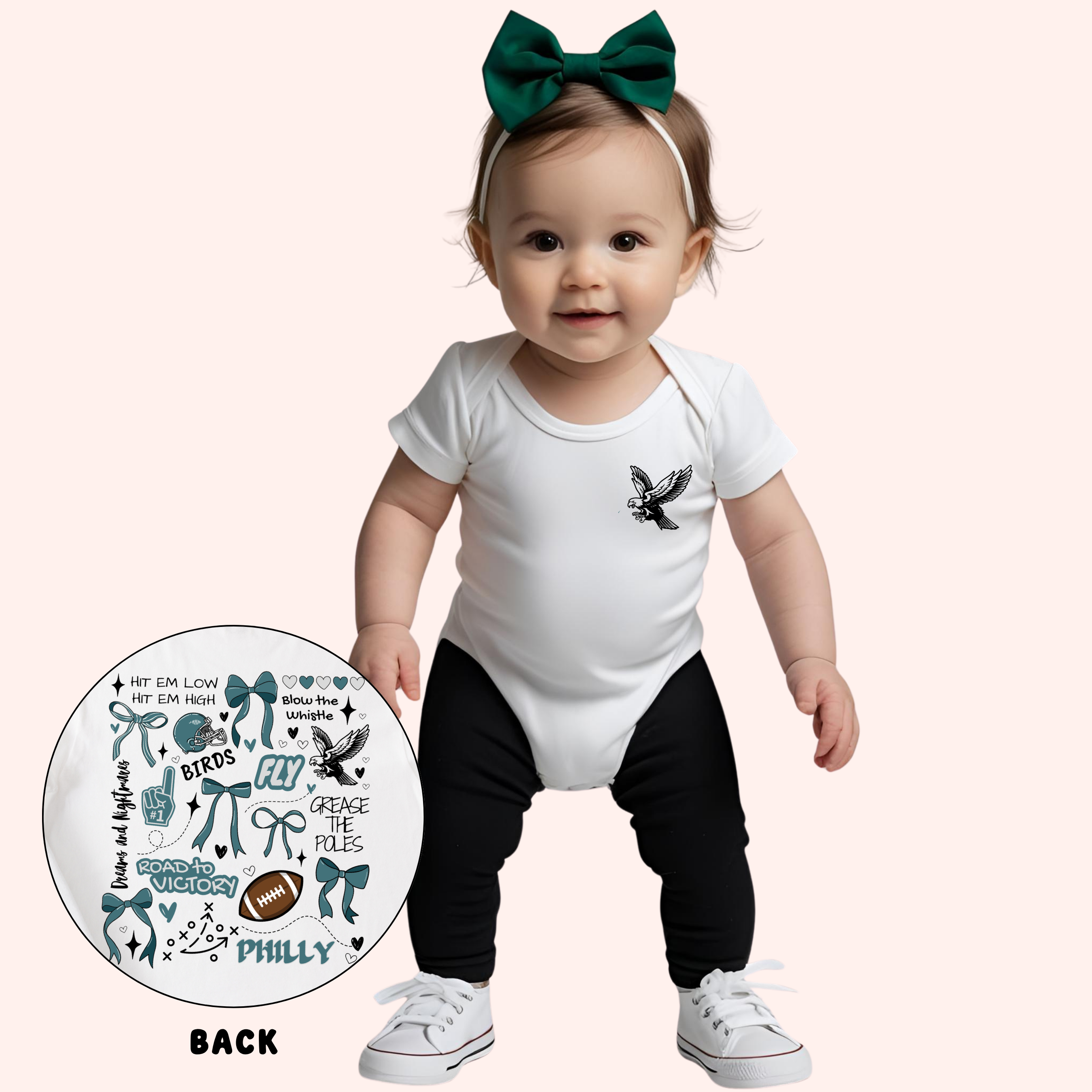 Philla Football Collage - Short Sleeve Onesie
