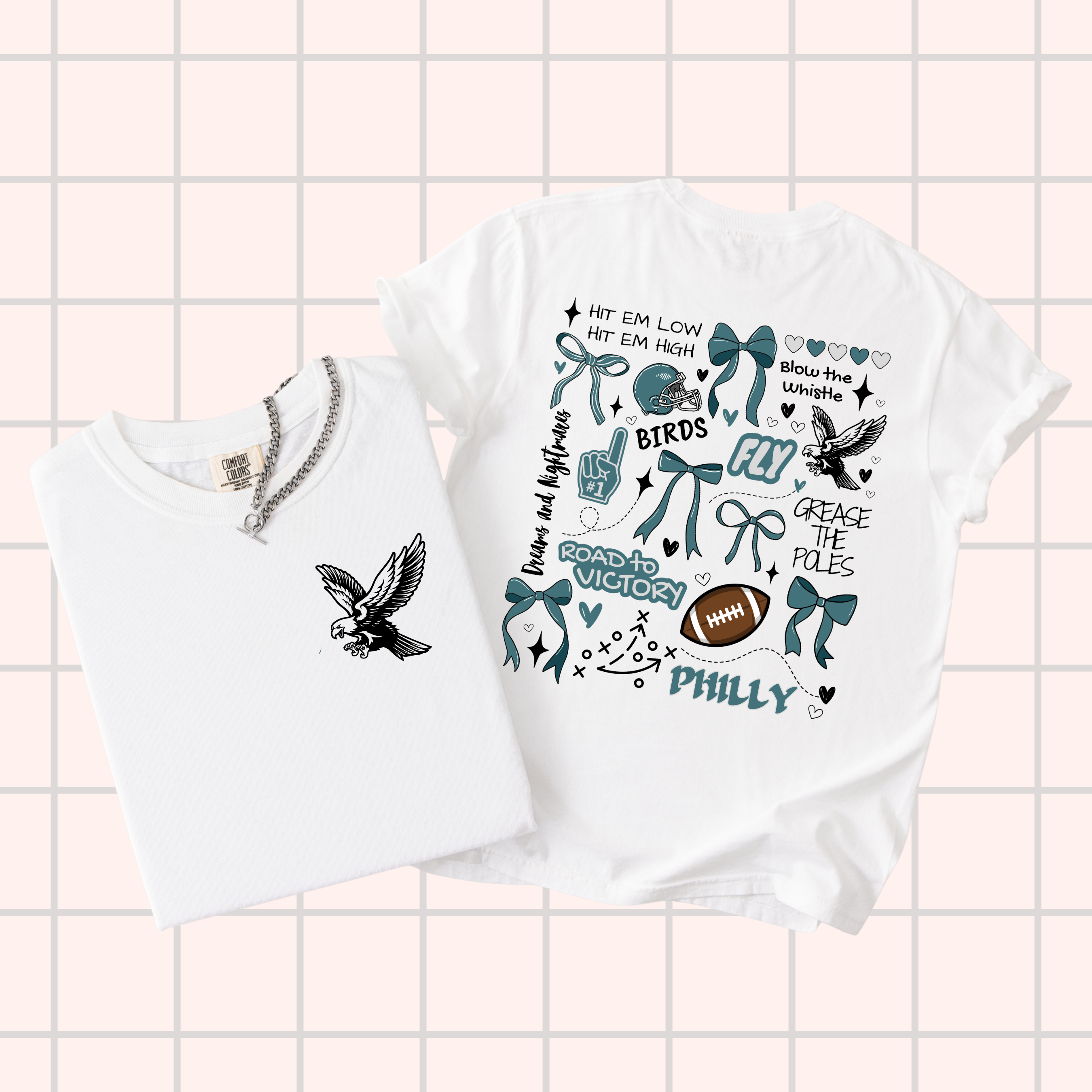 Phila Football Collage - Toddler, Youth & Adult Short Sleeve T-Shirt