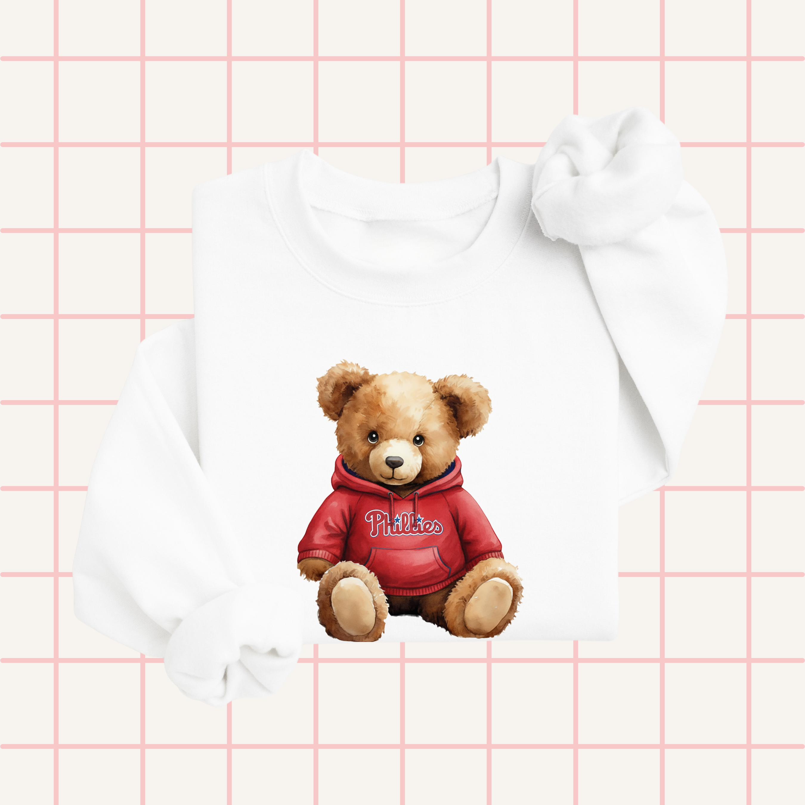 Philly Baseball Teddy Bear Toddler & Kids Sweatshirt