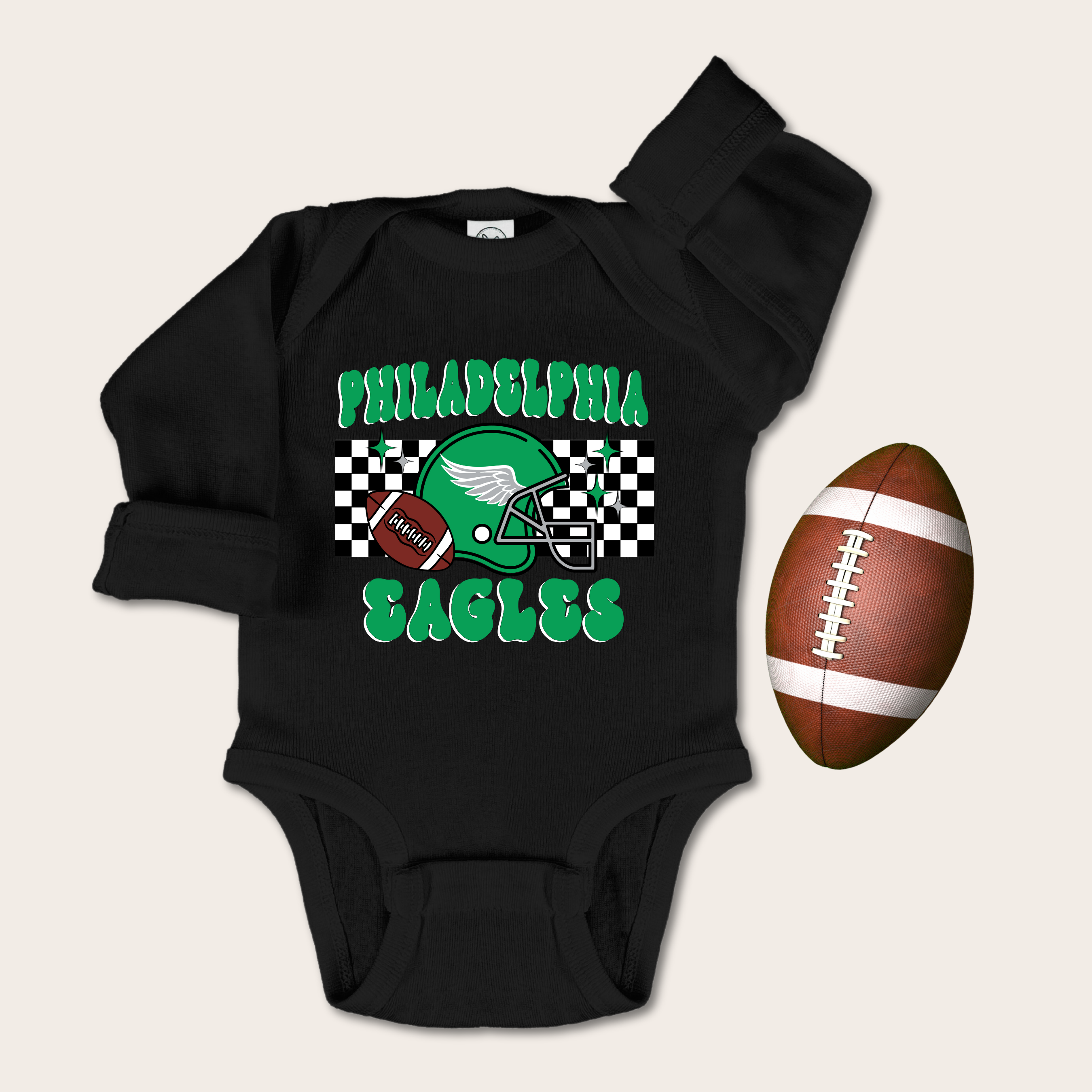 Retro Philadelphia Helmet - Infant Long Sleeve Onesie