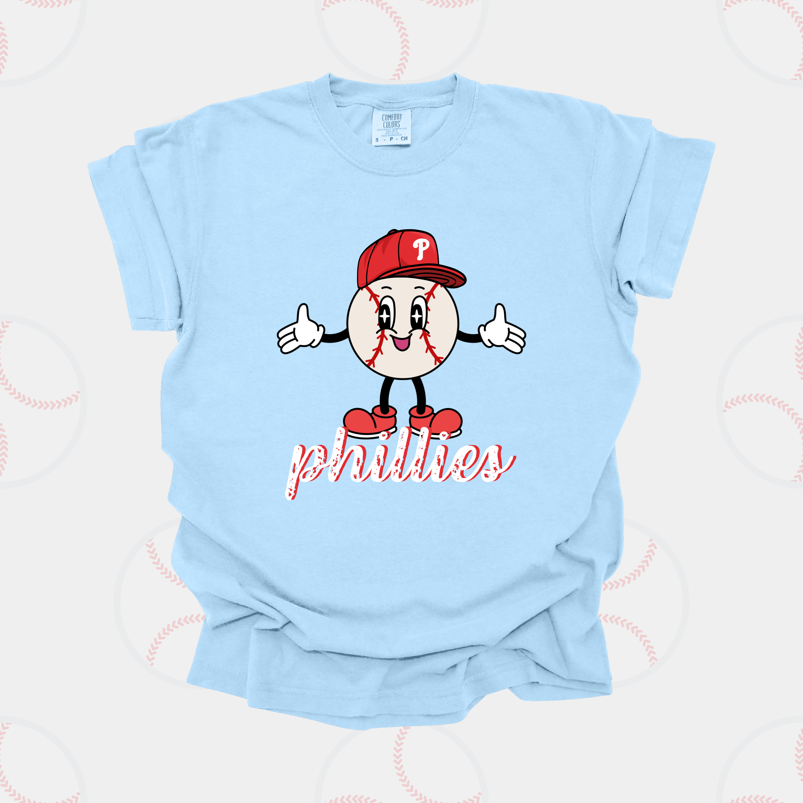 Retro Phillies Baseball - Toddler, Youth & Adult Short Sleeve T-Shirt