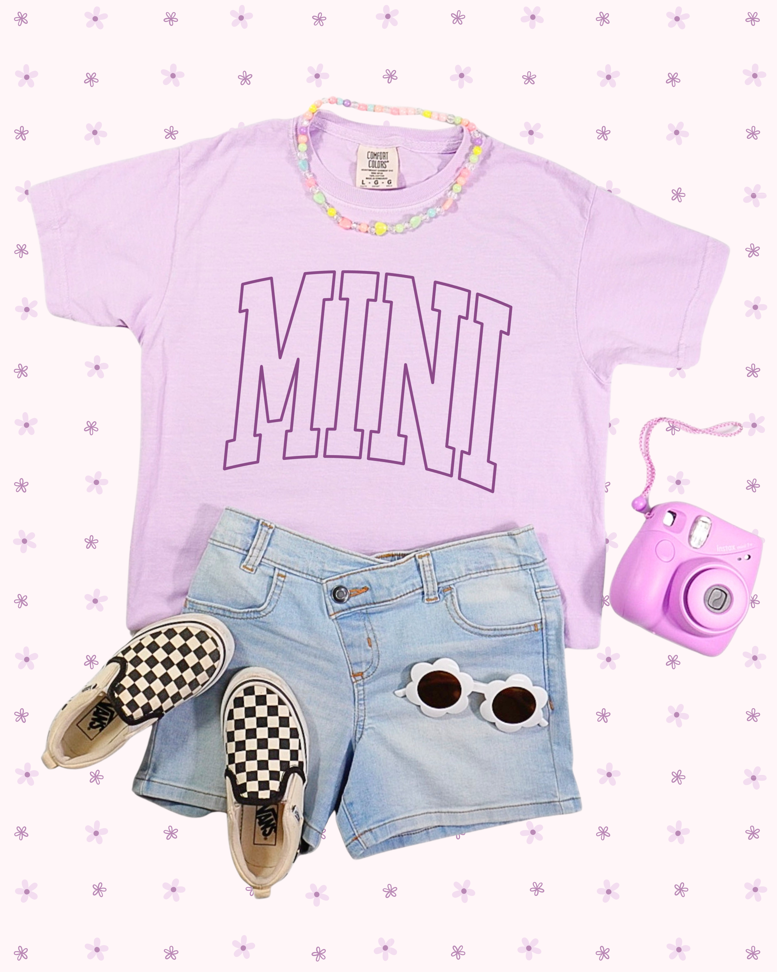 Varsity Outline Mini Kids T-Shirt (Orchid)