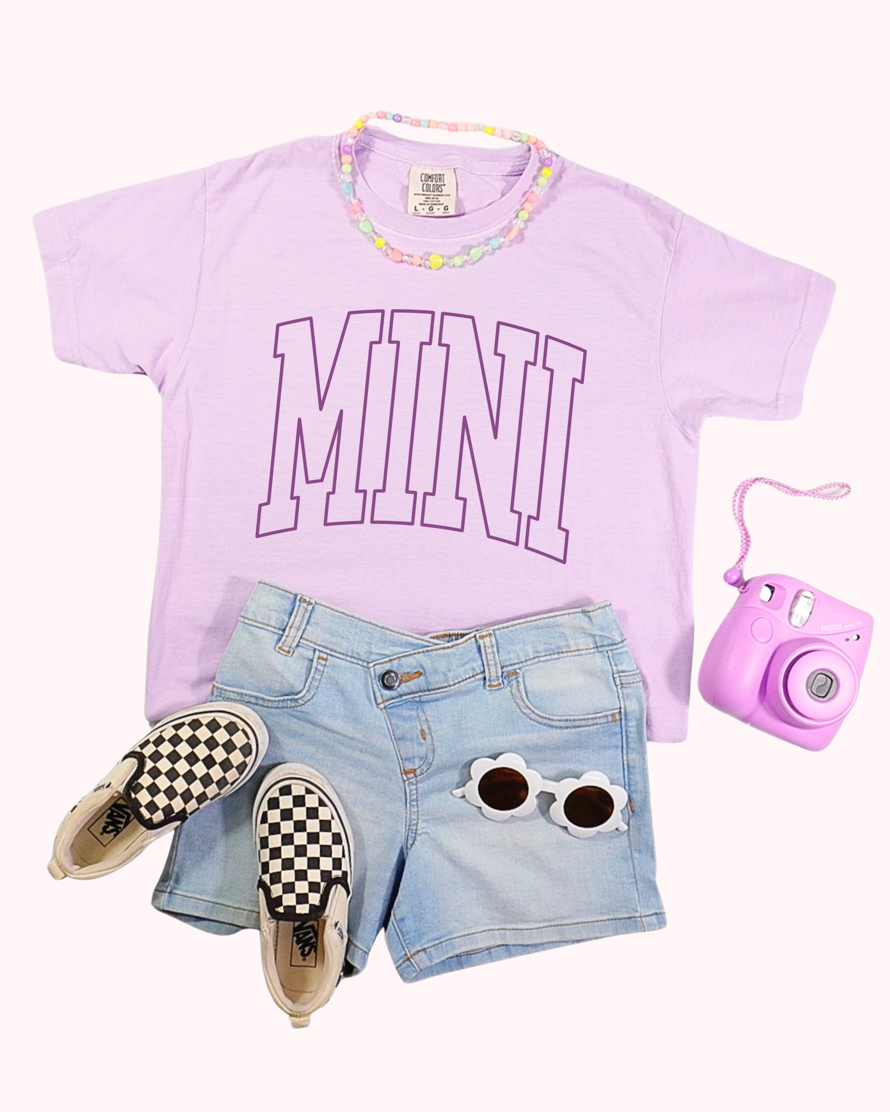 Varsity Outline Mini Kids T-Shirt (Orchid)