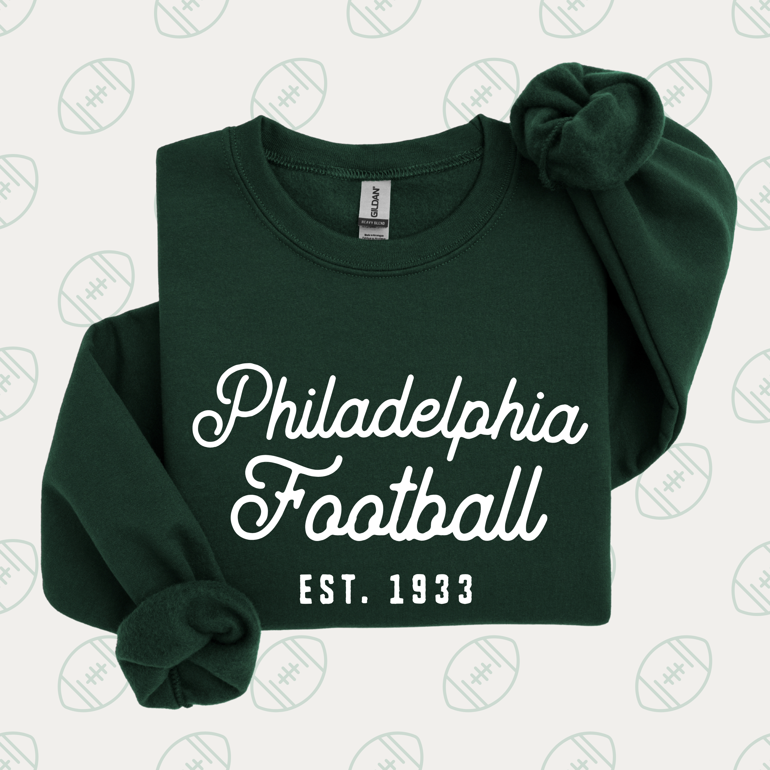 Vintage Philadelphia Football - Youth & Adult Crewneck Sweatshirt