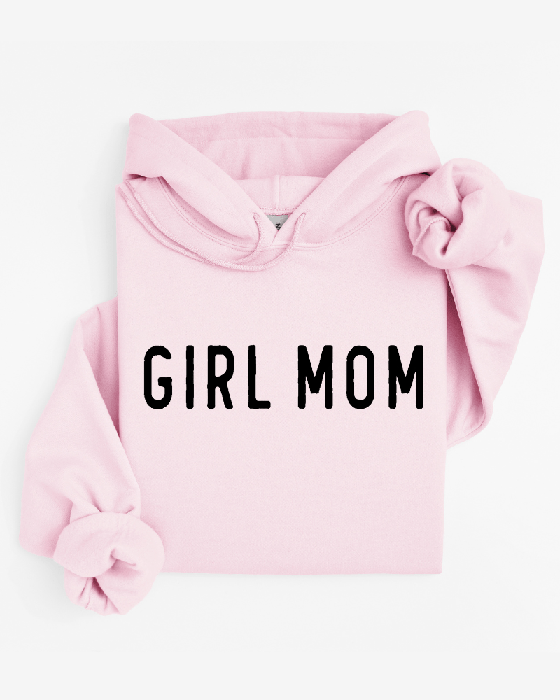 Girl Mom - Women's Hoodie (Light Pink) - Lily + AJ Clothing Co.