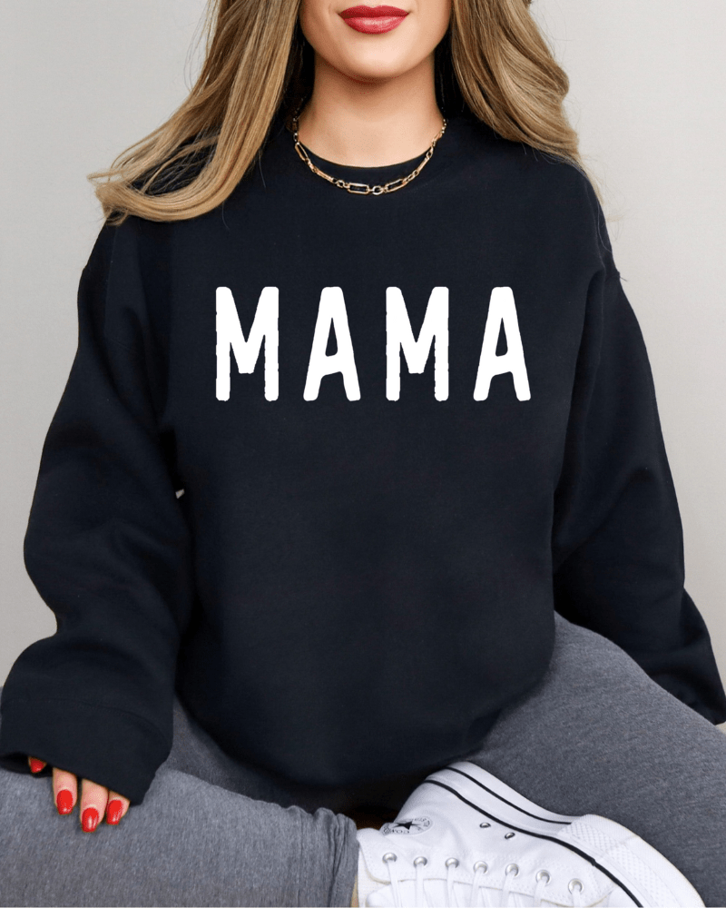 Mama - Women's Crewneck Sweatshirt (Black) - Lily + AJ Clothing Co.